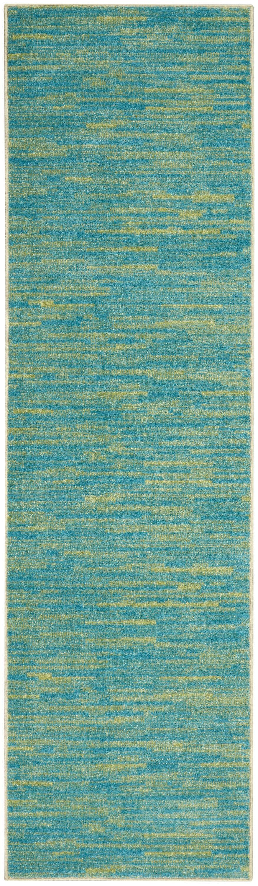 Nourison Nourison Essentials NRE01 Indoor/outdoor Area Rug - Blue Green 2'2" x 7'6"