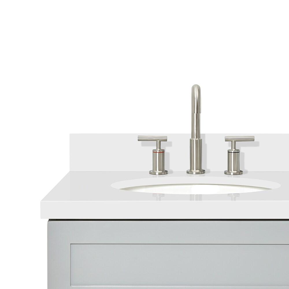 Ariel F061dwqovo Hamlet 61" Free Standing Double Basin Vanity Set - Grey / Pure White Top