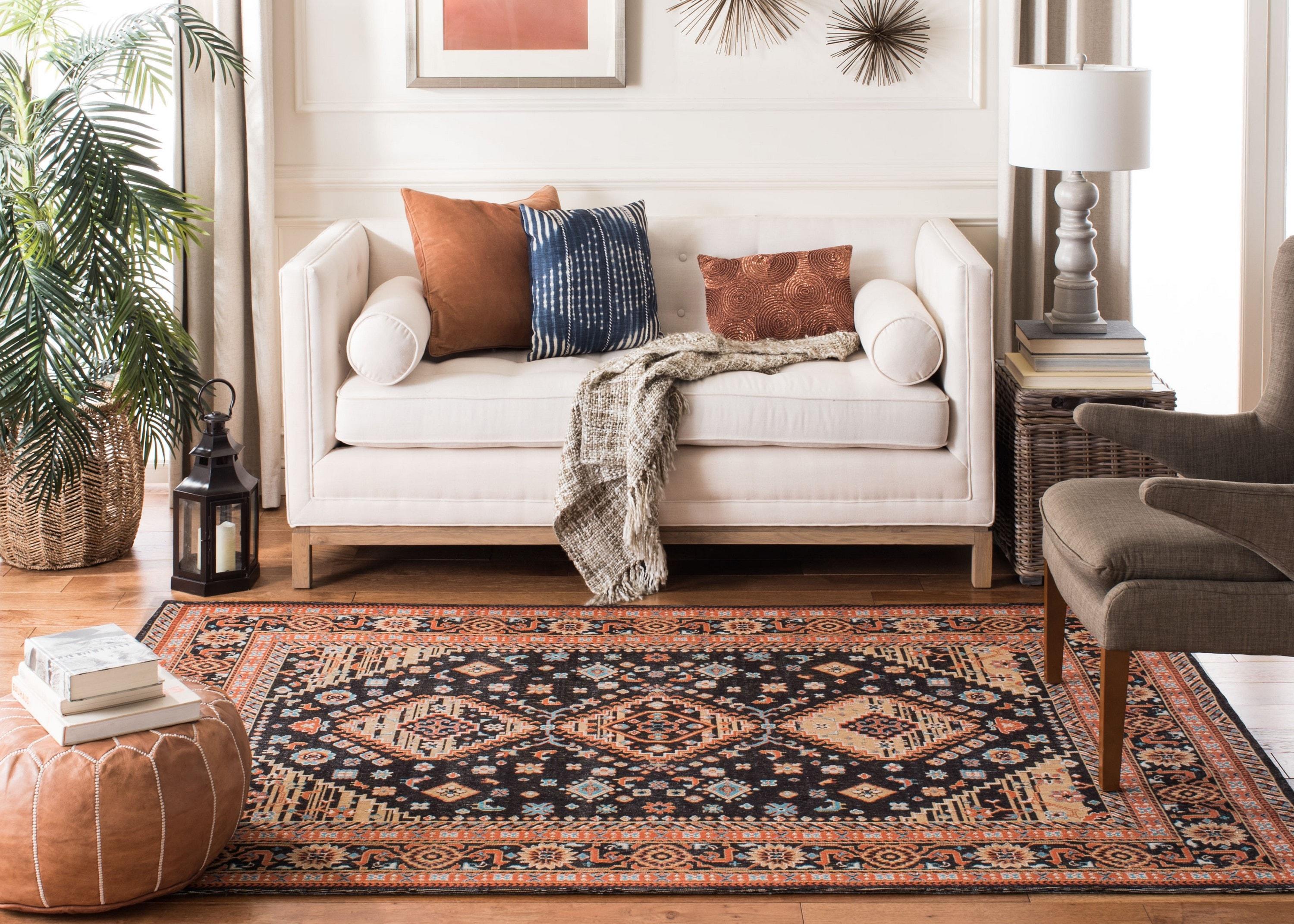 Classic Vintage CLV114 Power Loomed Area Rug - Black/Rust - 8'x10' - Safavieh.