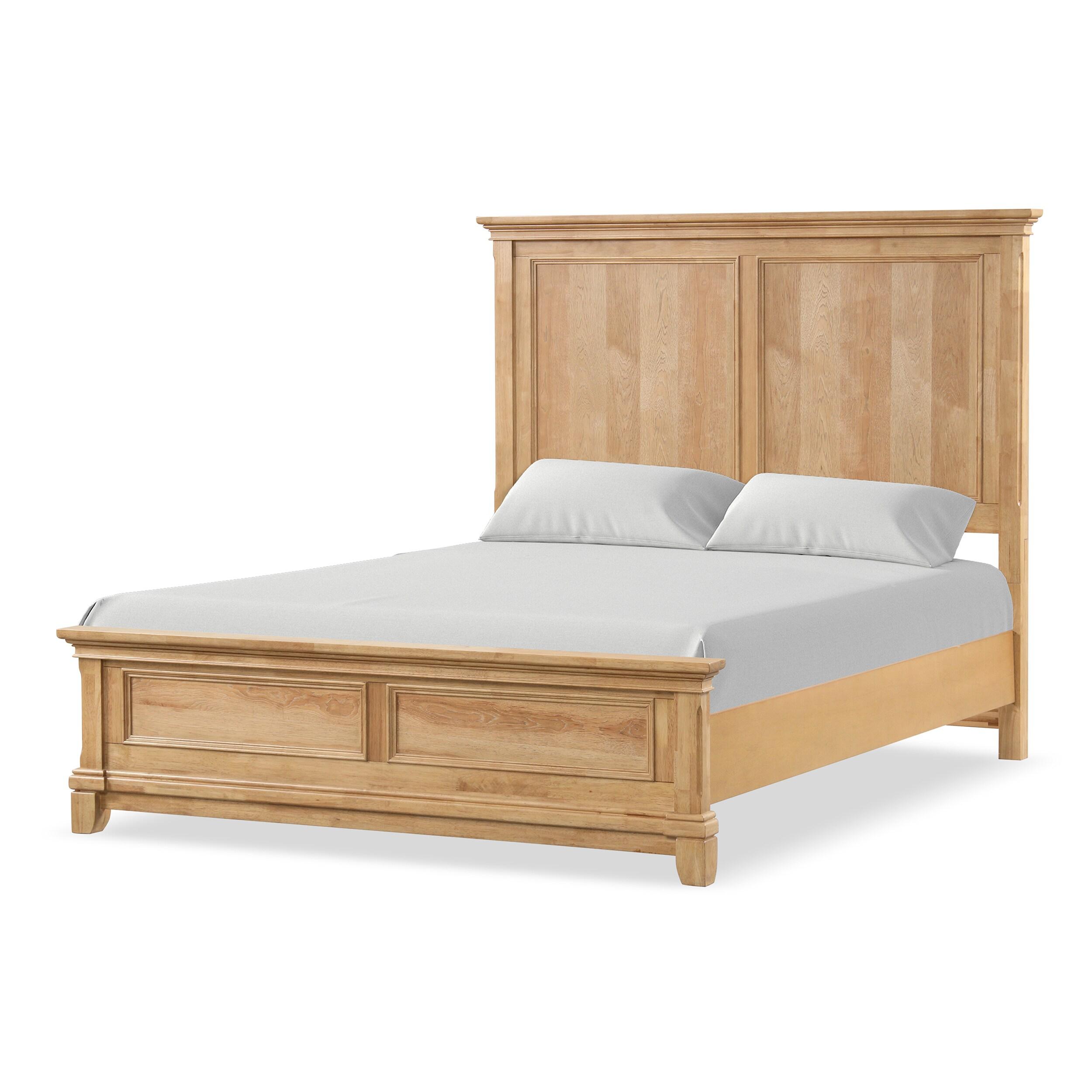 Furniture of America Stratford Solid Wood Queen Panel Bed, Natural Oak