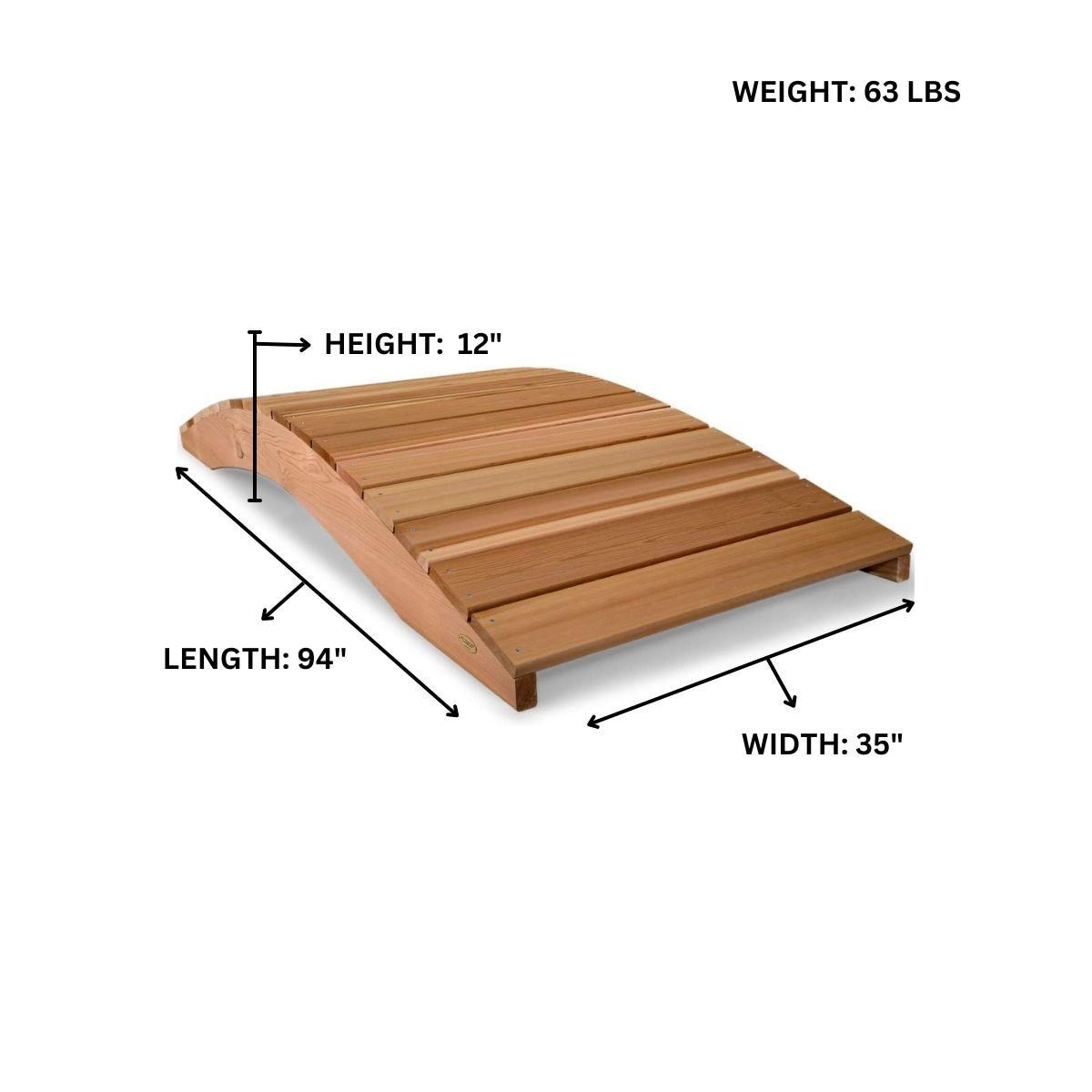 All Things Cedar FB96 8 Foot Bridge, Western Red Cedar, 94 x 35 x 12 Inches