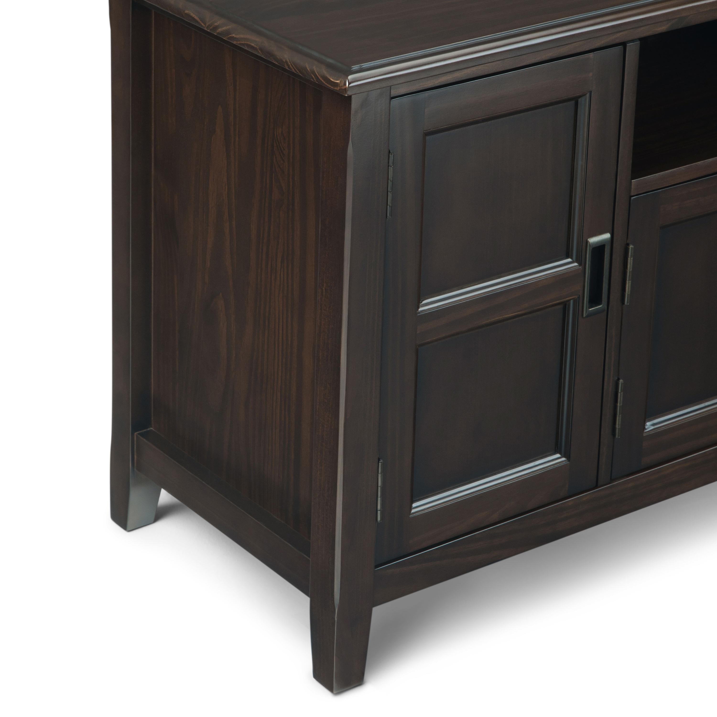 Simpli Home Burlington 72"W Solid Wood TV Stand for TVs up to 80" with 4 Cabinets