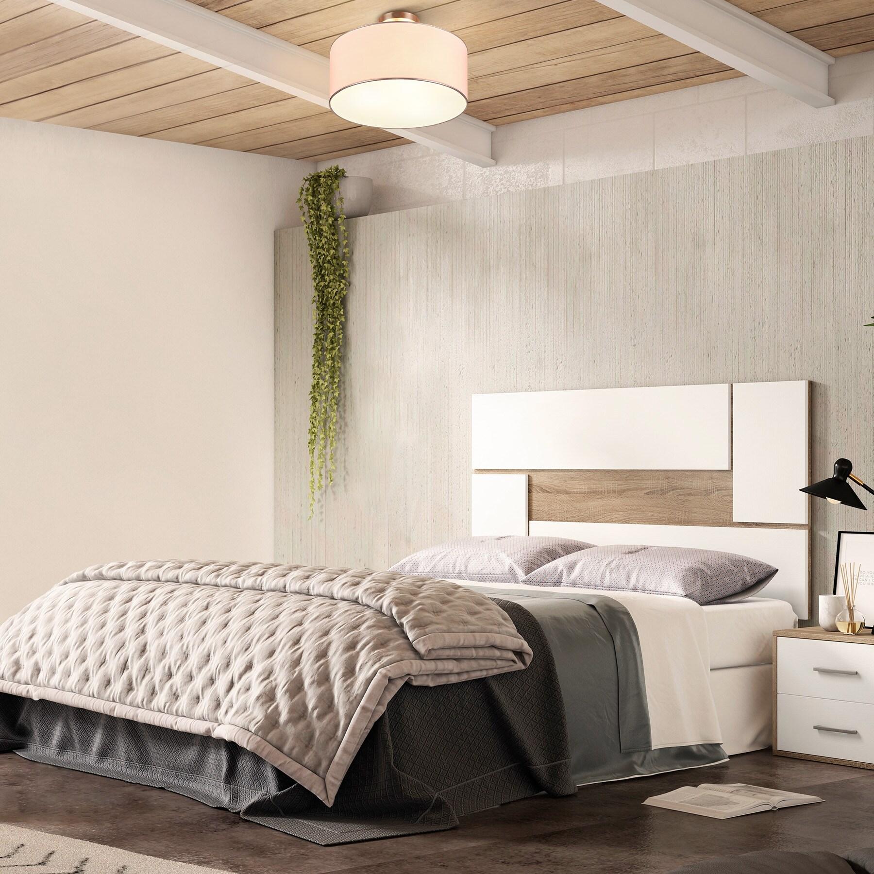 Progress Lighting Inspire Collection 3-Light Semi-Flush Mount, Brushed Nickel, Summer Linen Shade