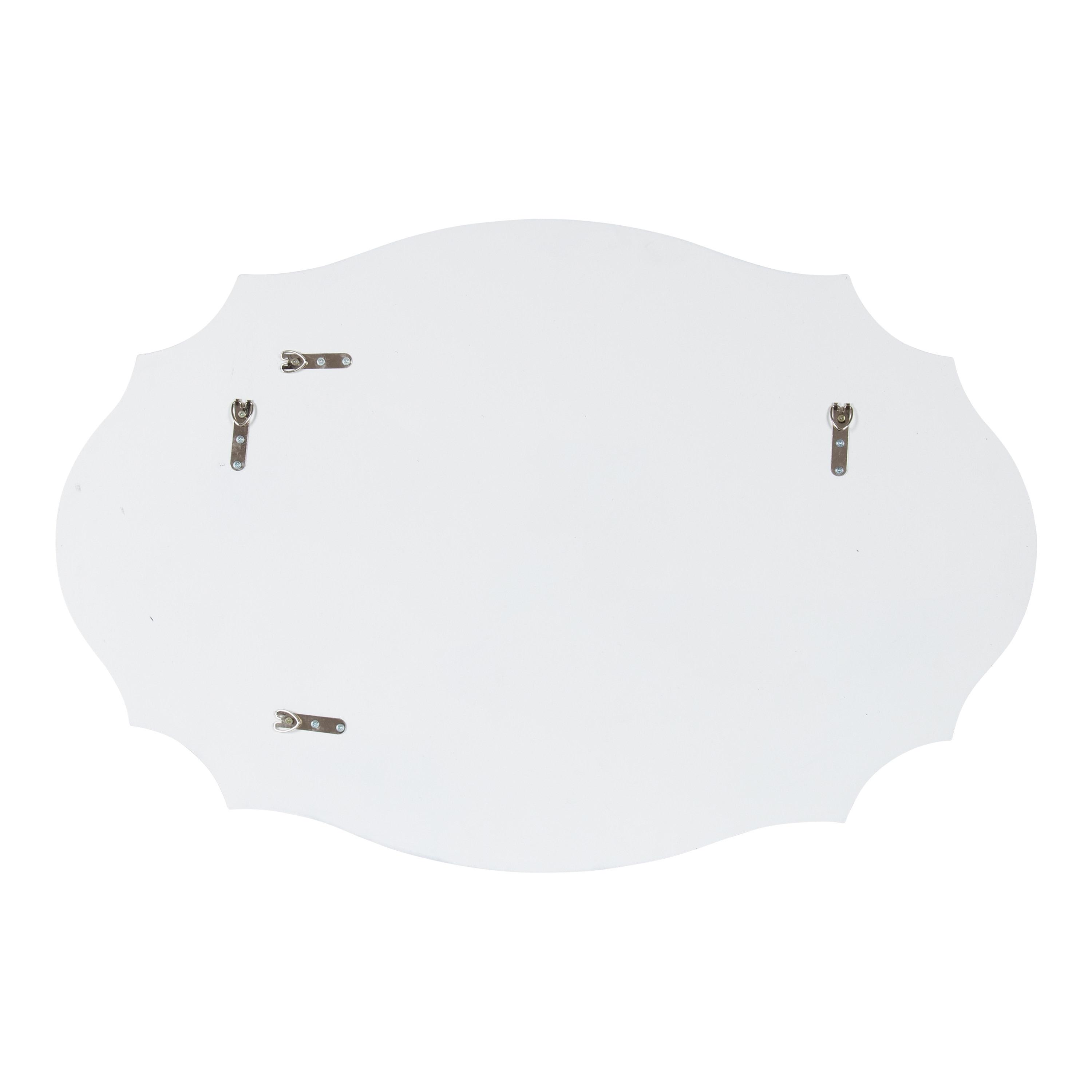 24" x 36" Leanna Scallop Wall Mirror White - Kate & Laurel All Things Decor: Modern Oval Framed, No Assembly Required