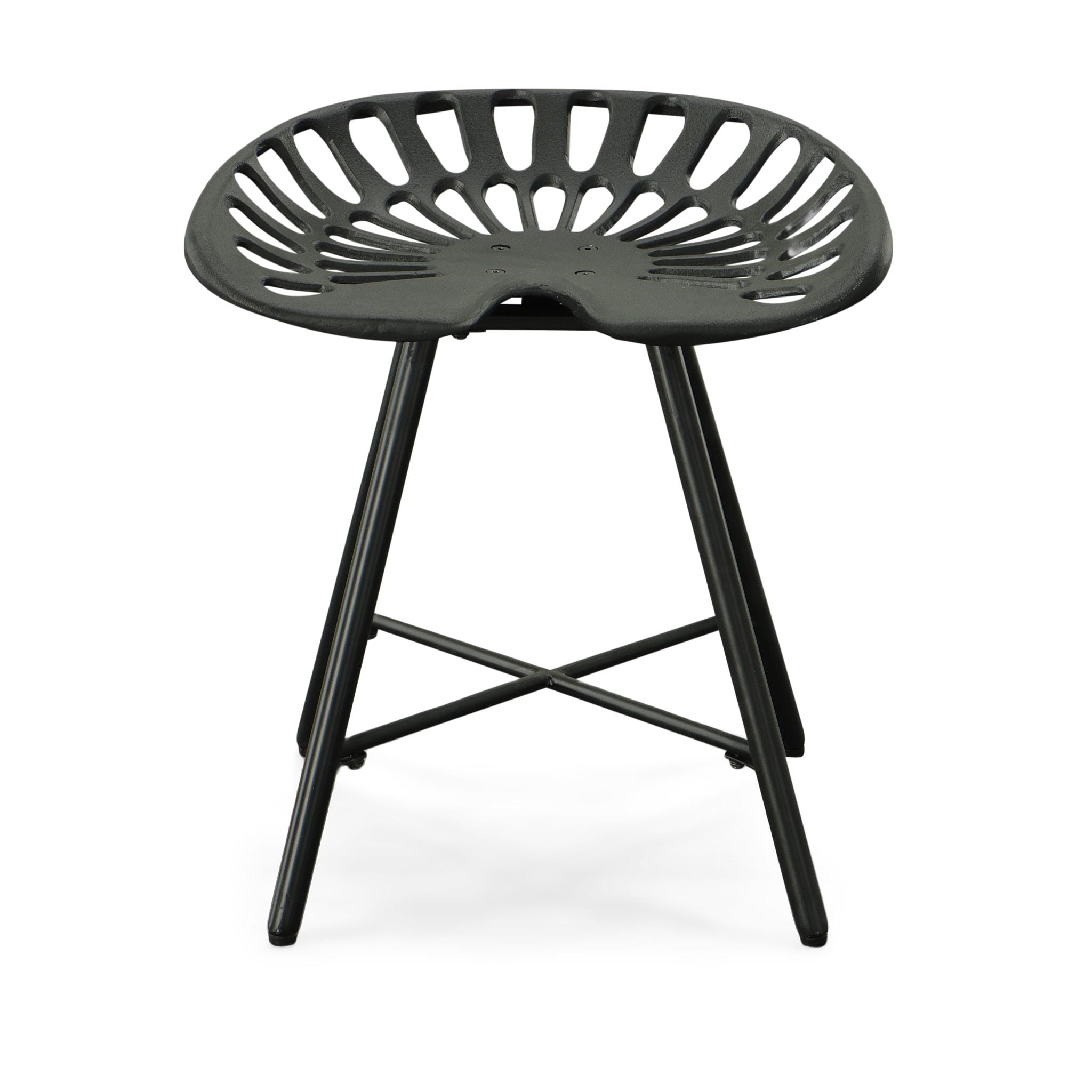Carolina Living Kadin Tractor Seat Fireside Bench Black: Cast Iron, Farmhouse Style, Powder-Coated Finish