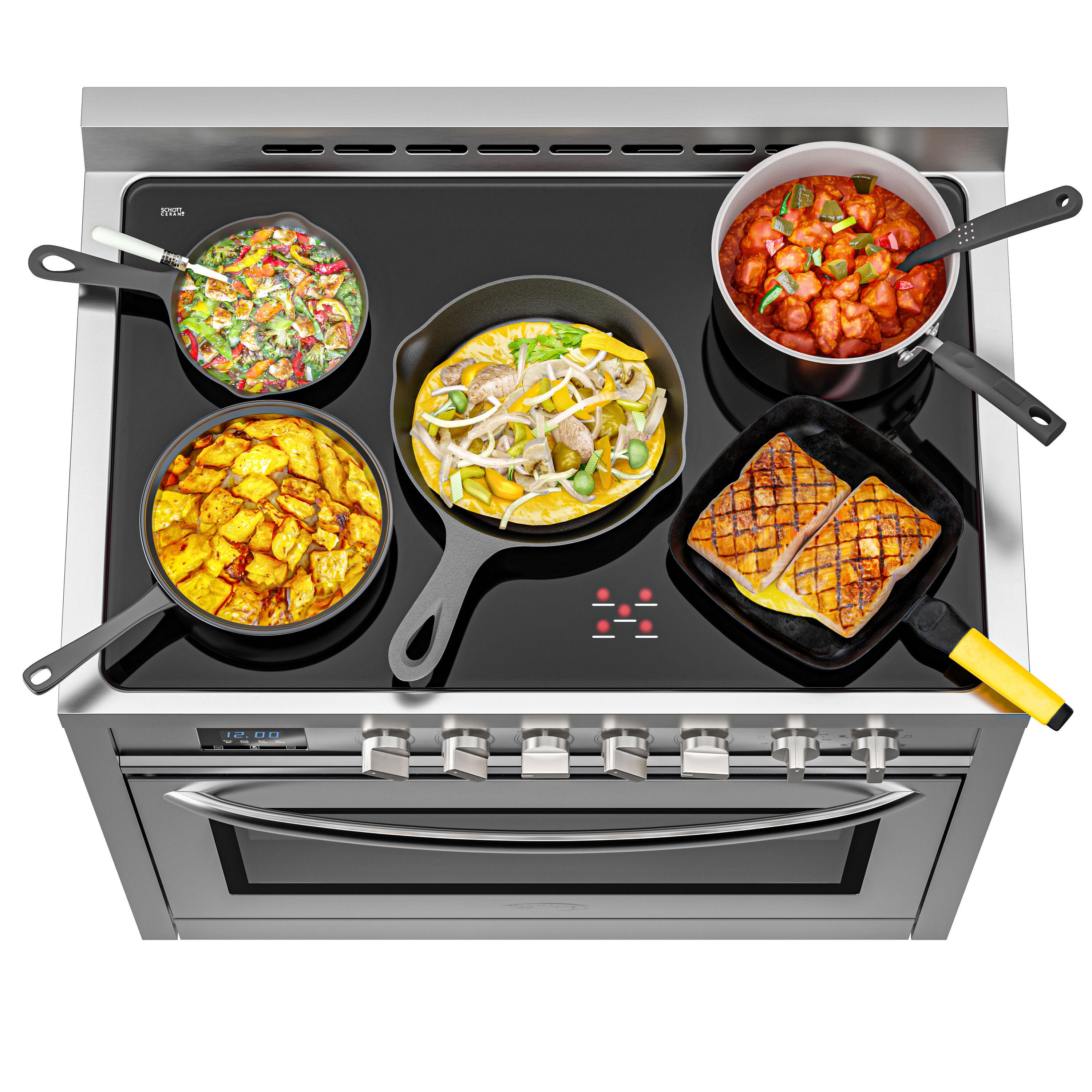 36 in. Professional Electric range Stainless Steel with Legs, 4.3 cu.ft. KM-FR36EE-SS