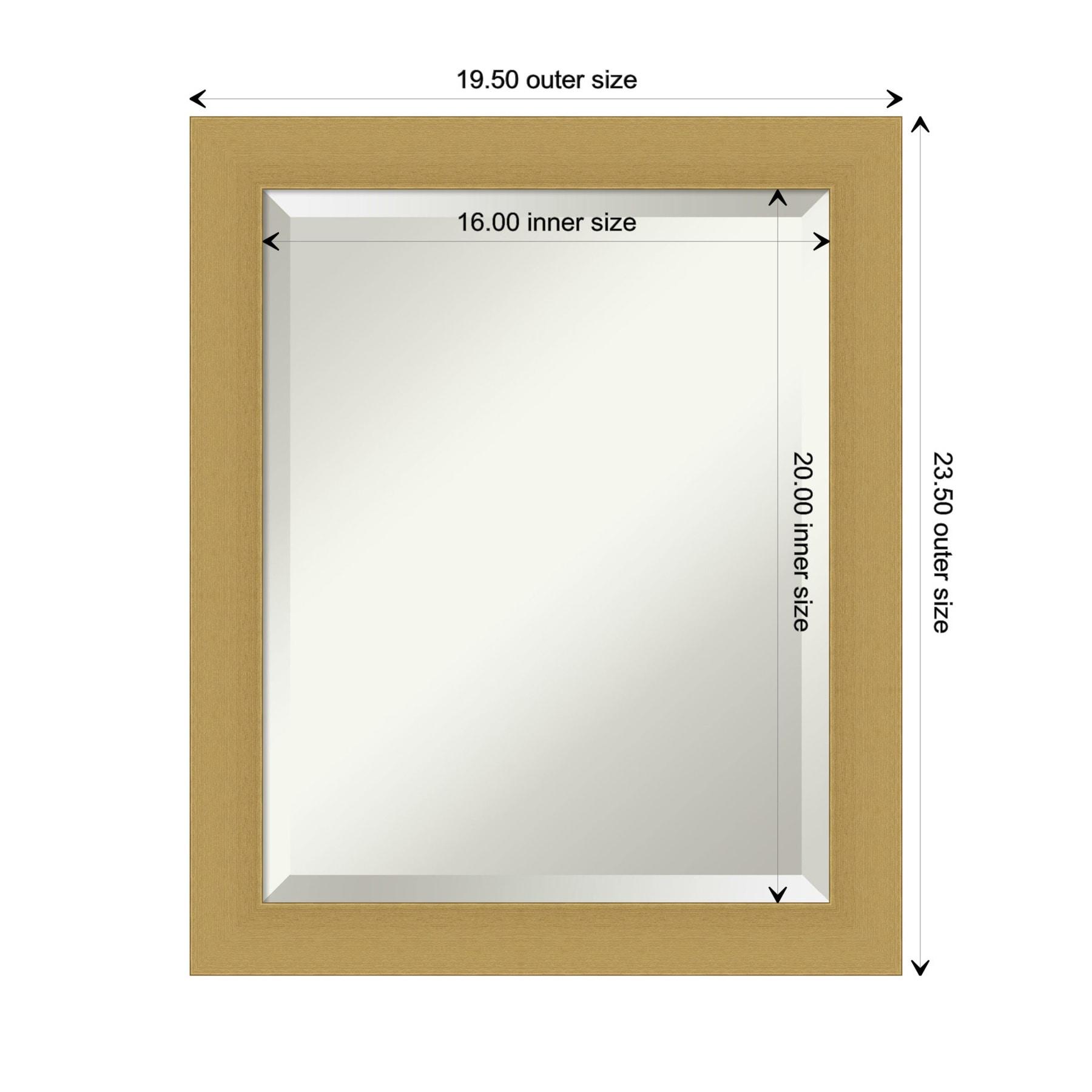 Amanti Art Grace Brushed Gold Framed Wall Mirror - 19.50 x 23.50 in