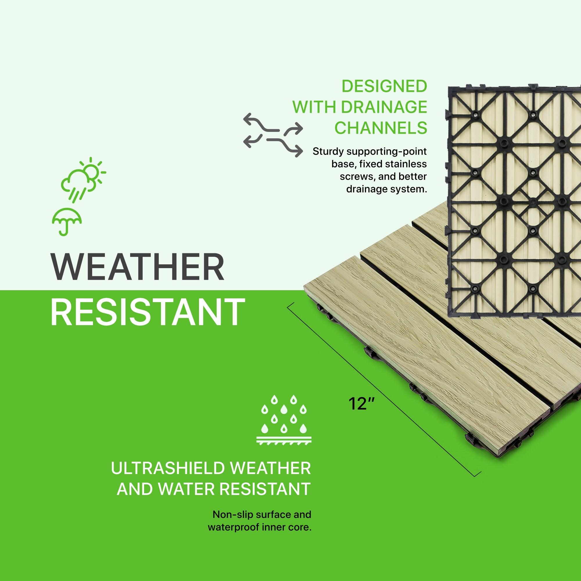 UltraShield Naturale Composite 12" x 12" Interlocking Deck Tile