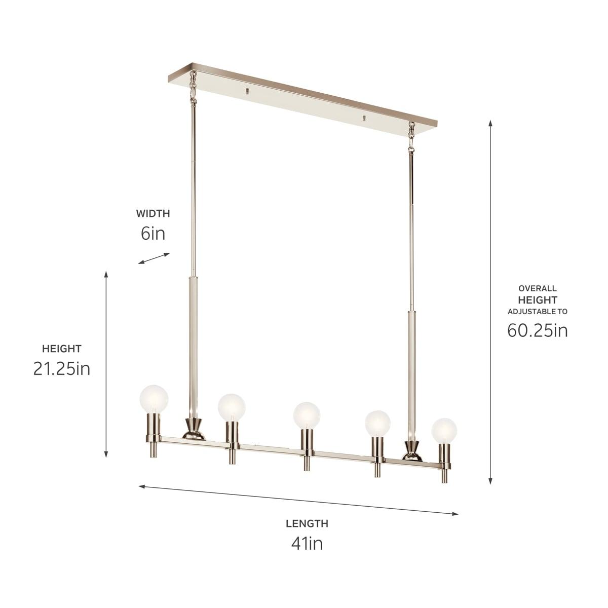 Kichler Lighting Torvee 5 - Light Chandelier in  Nickel Textured