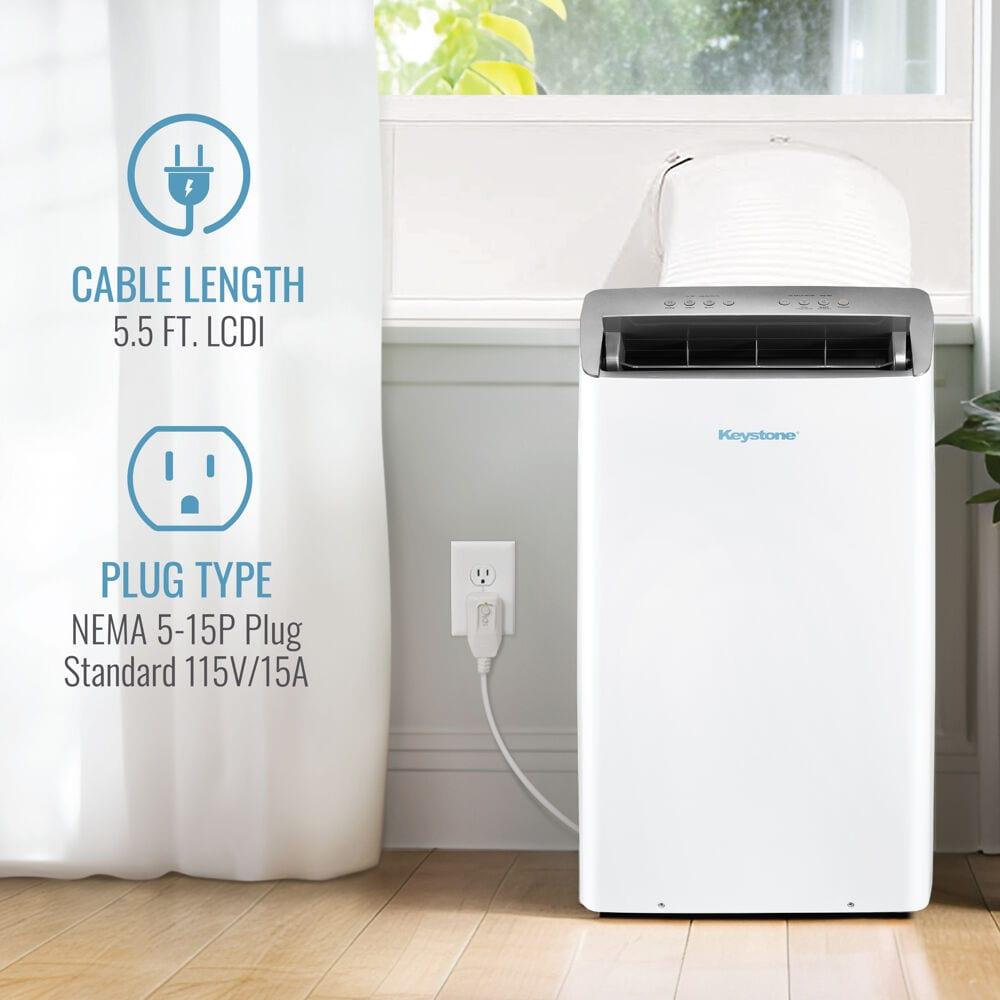 Keystone 12,000 BTU DOE Portable Inverter Air Conditioner with Heater and Remote Control