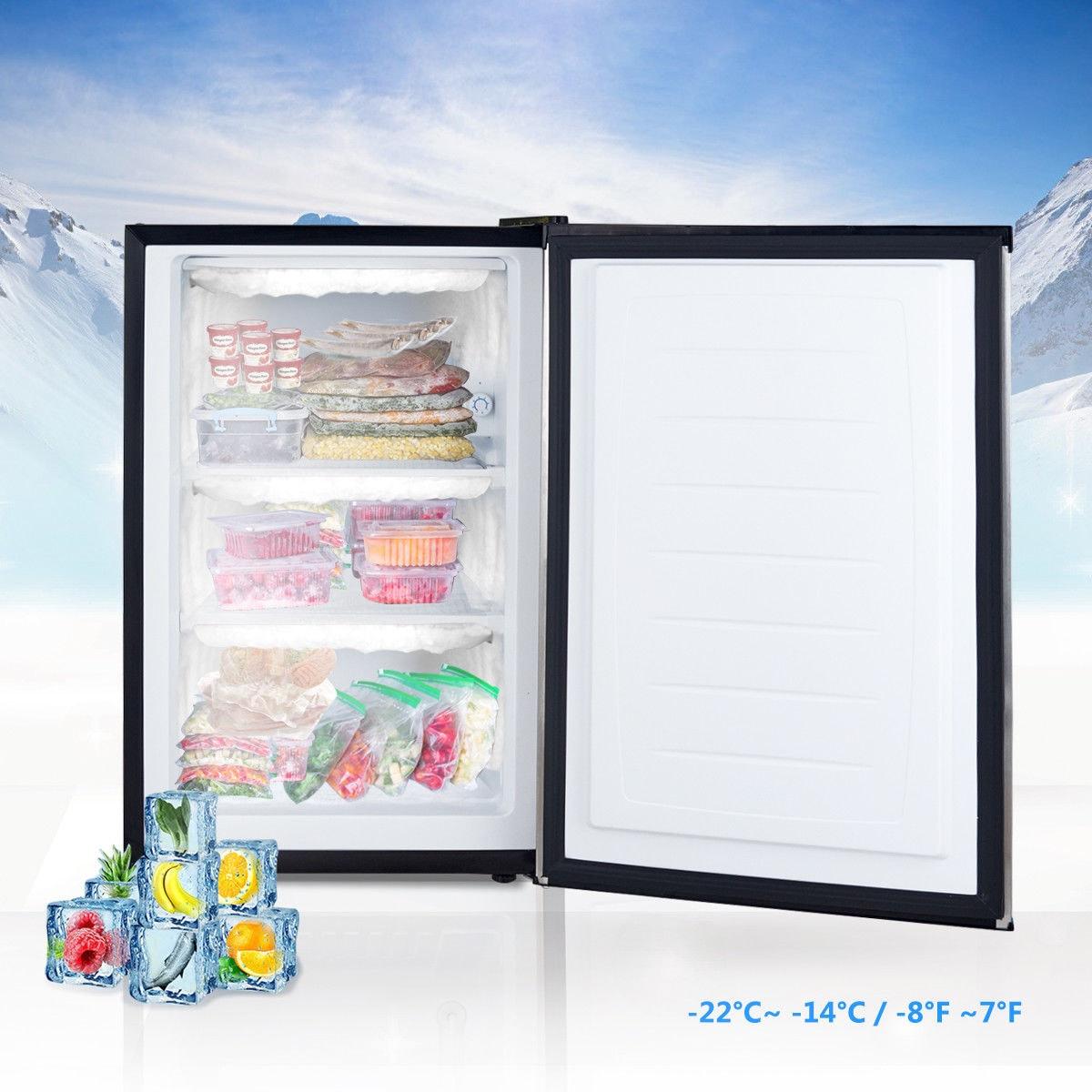 STAKOL 3 cu.ft. Compact Upright Freezer w/Single Stainless Steel Door Removable Shelves