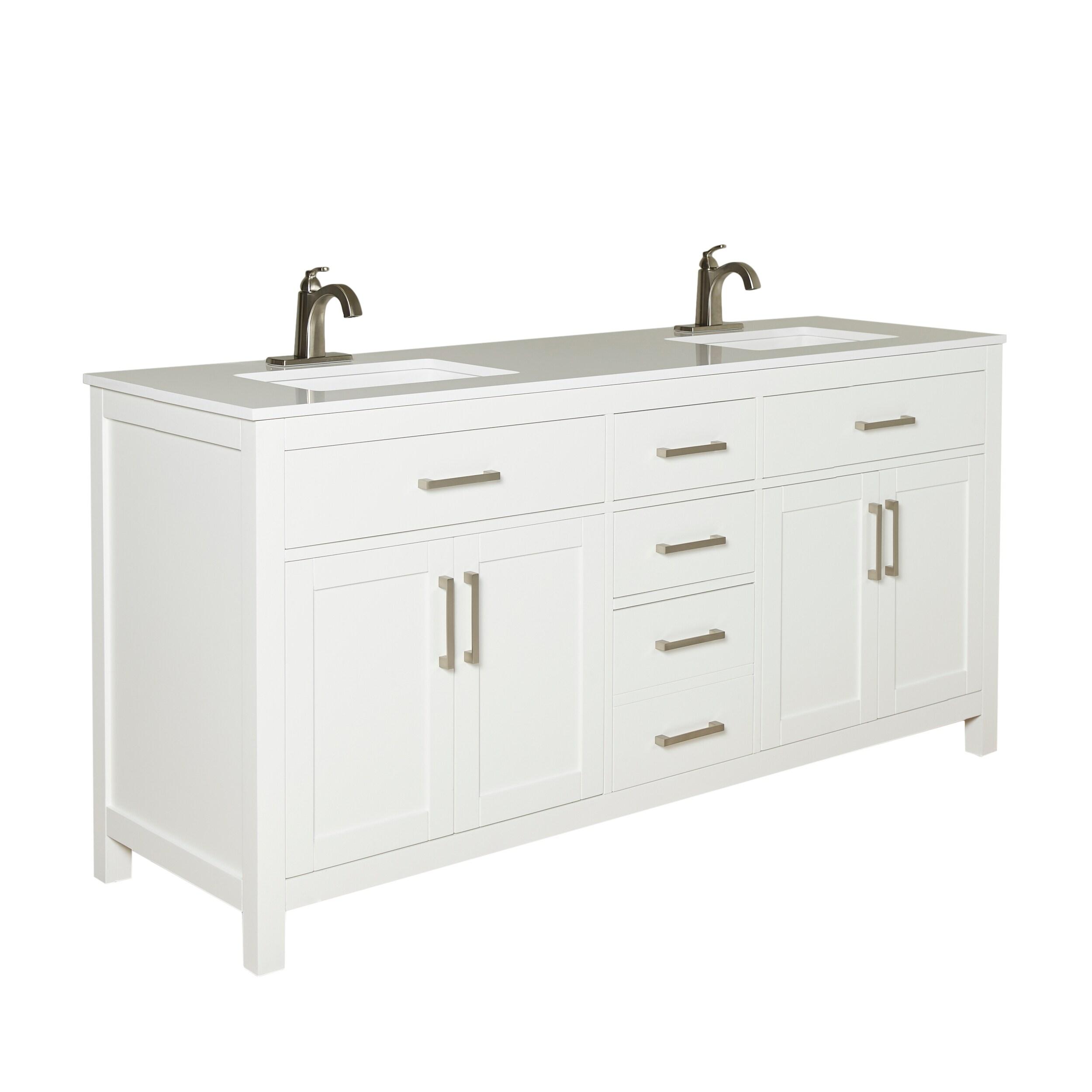 Beckett 72" Freestanding Double Bathroom Vanity with Cultured Marble Top