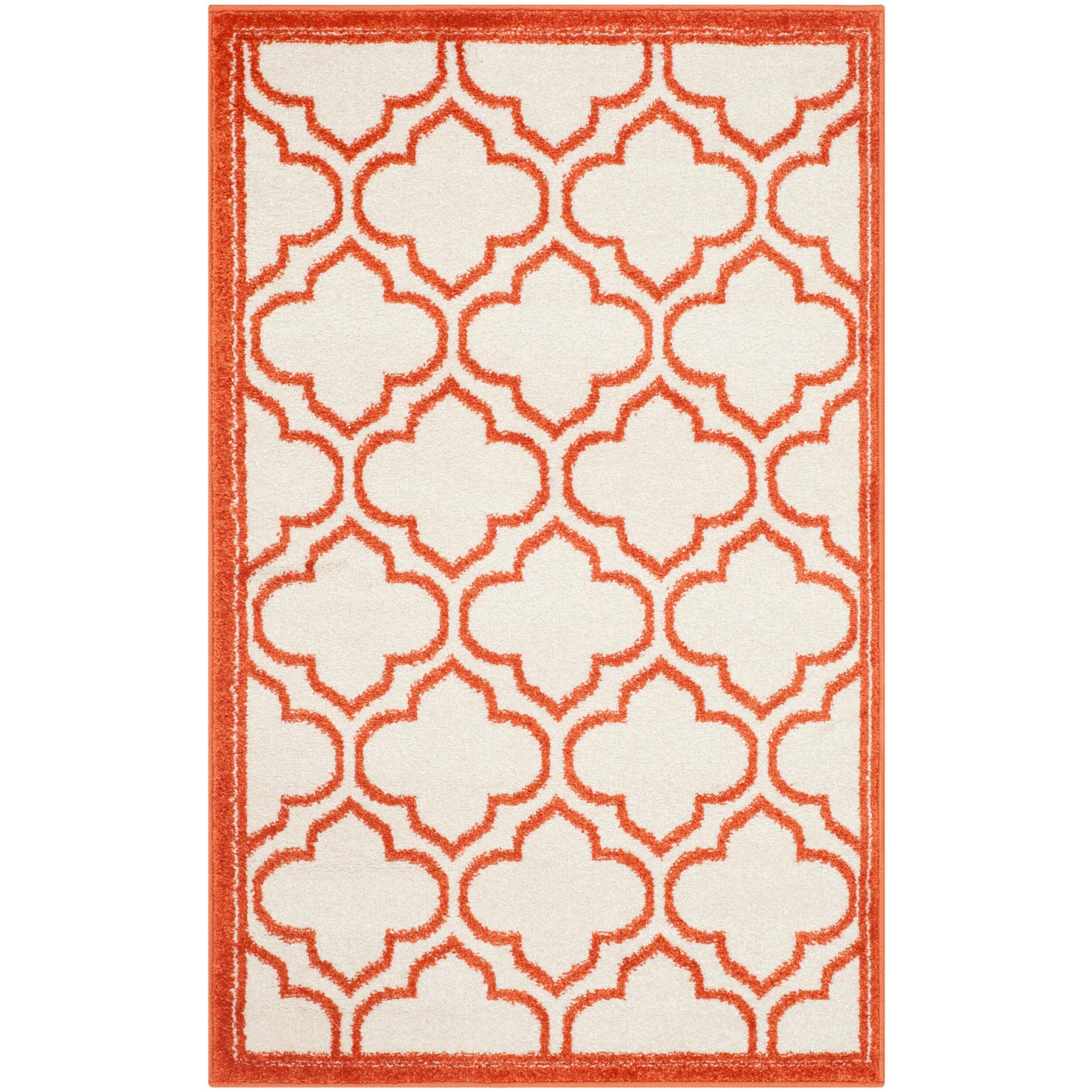 Amherst AMT412 Power Loomed Accent Rug - Ivory/Orange - 2'6"x4' - Safavieh.