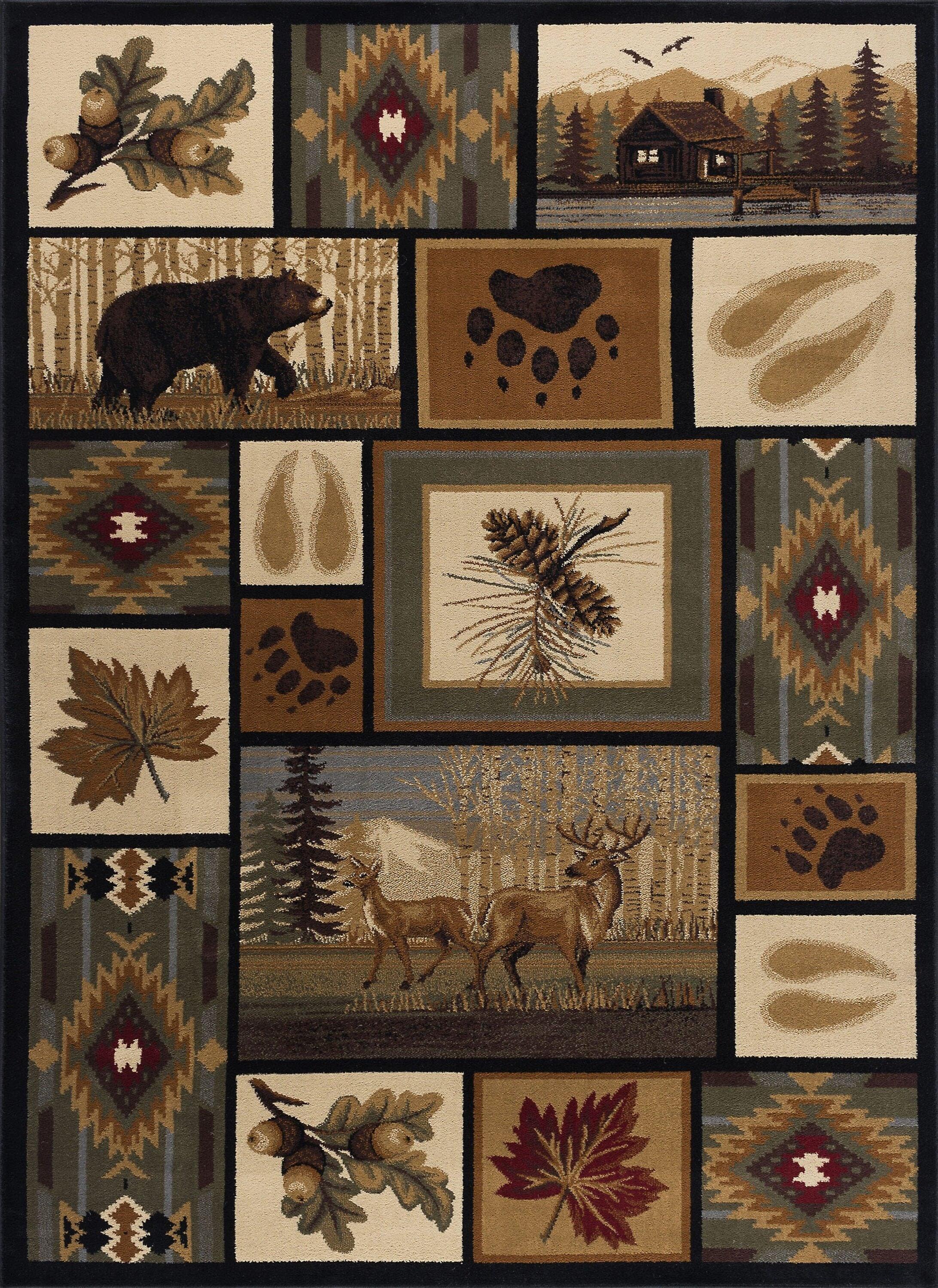 Nature Novelty 4' x 5' Multi-Color Polypropylene Indoor Area Rug