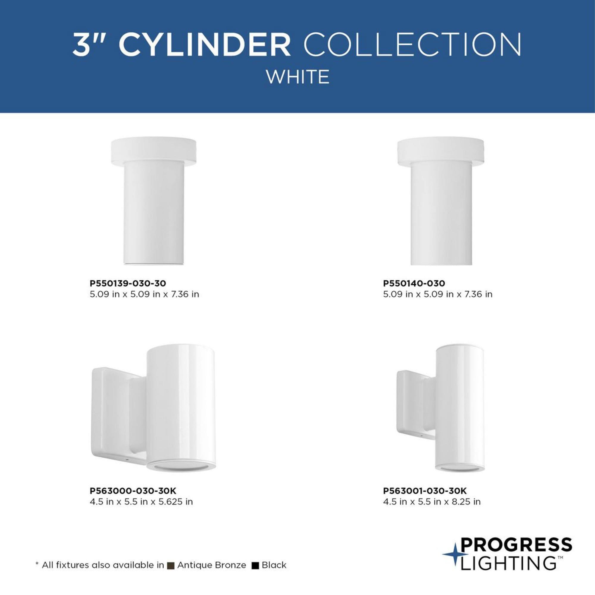 Progress Lighting Cylinders 1-Light Outdoor Wall Lantern in Antique Bronze with Aluminum Frame and LED Shade