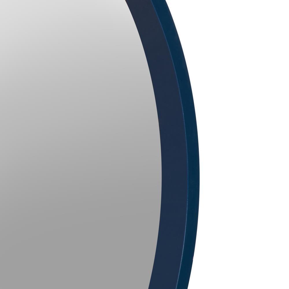 22" x 22" Travis Round Wood Accent Wall Mirror Navy Blue - Kate and Laurel All Things Decor: Modern Style, No Assembly Required