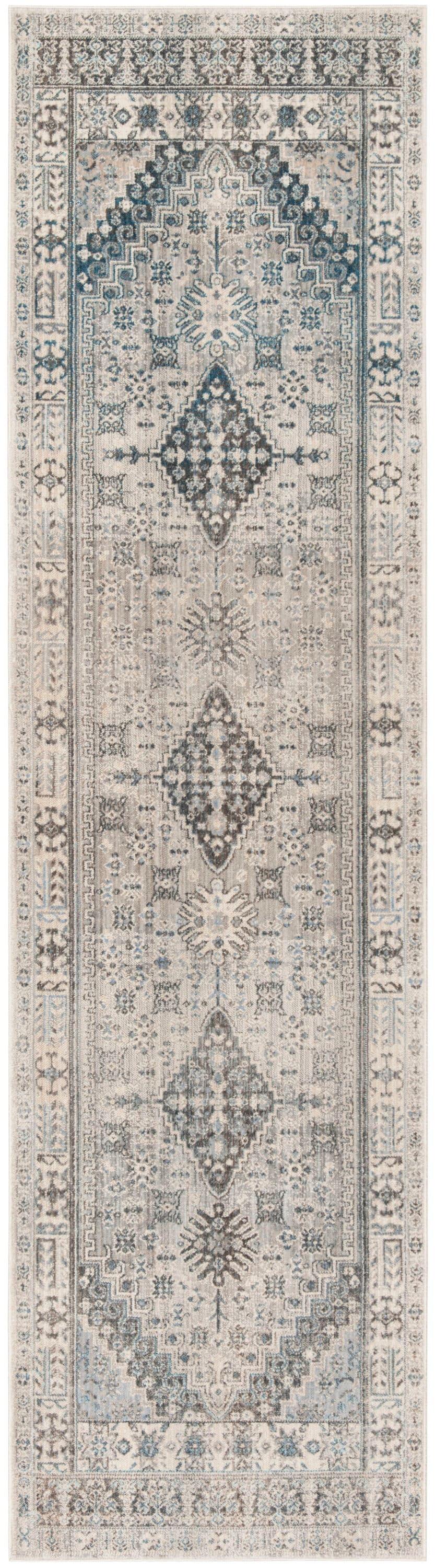 Vintage Persian VTP472 Power Loomed Indoor Runner Rug - Grey/Blue - 2'2"x12' - Safavieh.