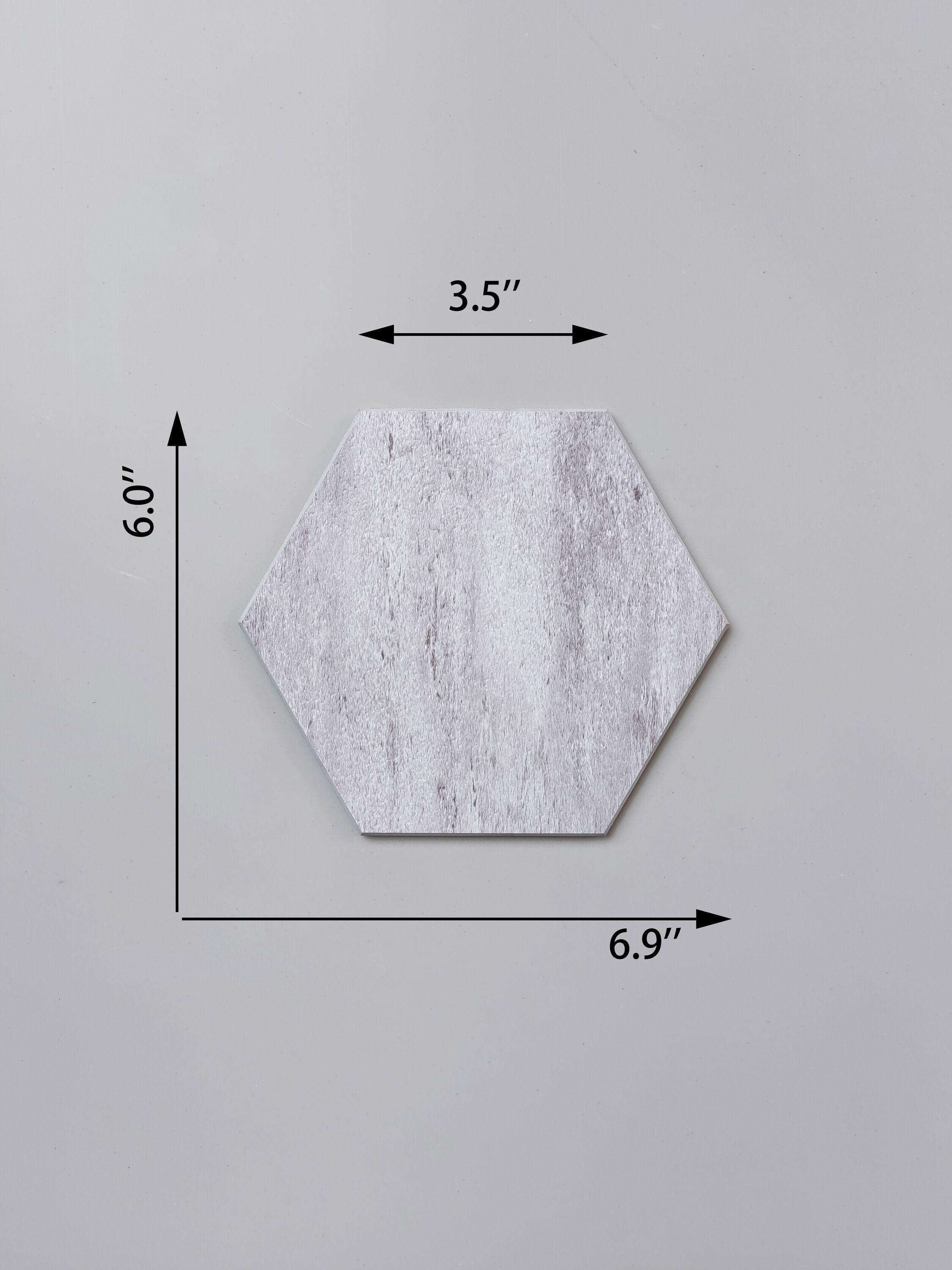 Bex 6" x 6.9" Hexagon Stone Composite Peel & Stick Wall Tile