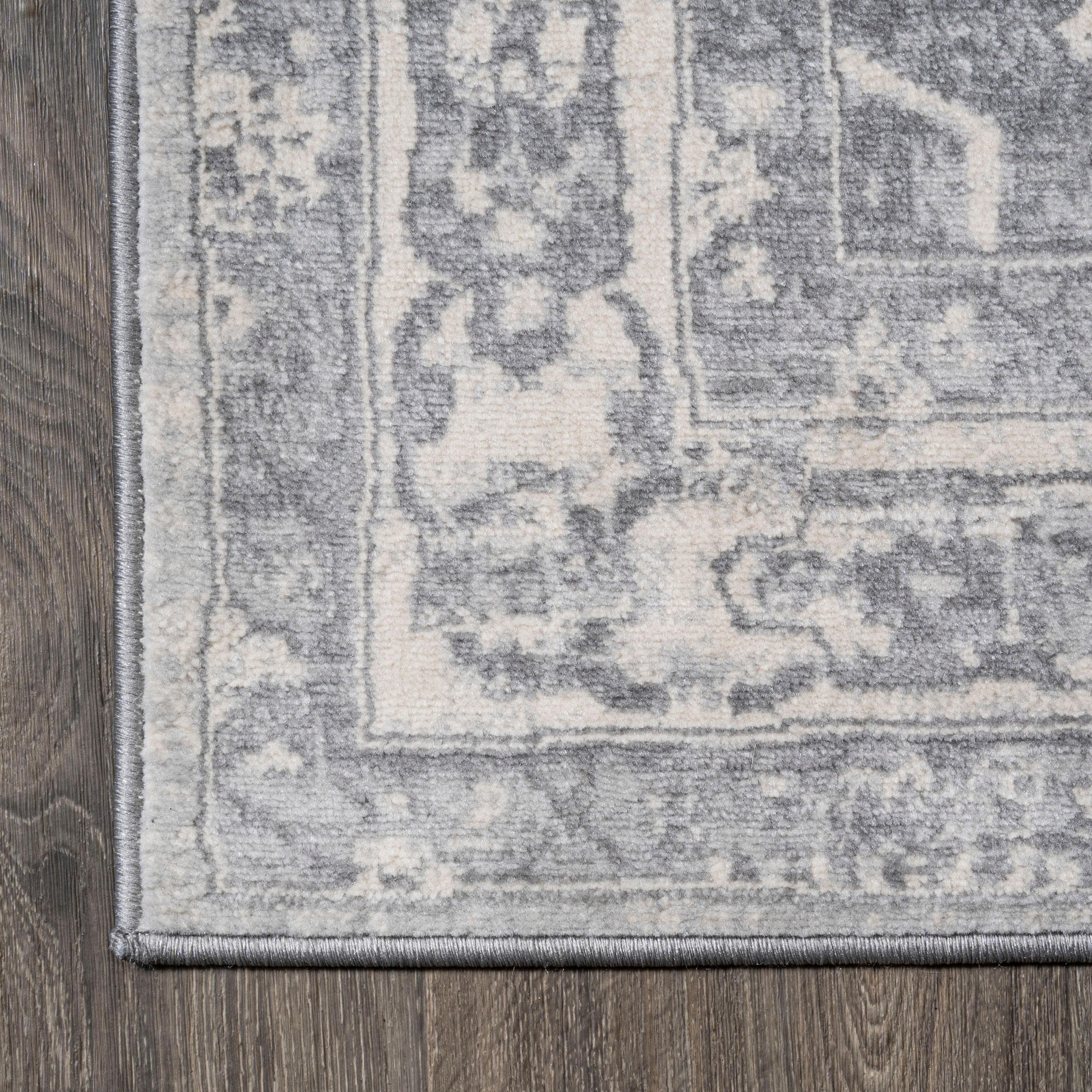 3' X 5' Modern Persian Vintage Medallion Area Rug, Light Gray/Ivory - JONATHAN Y