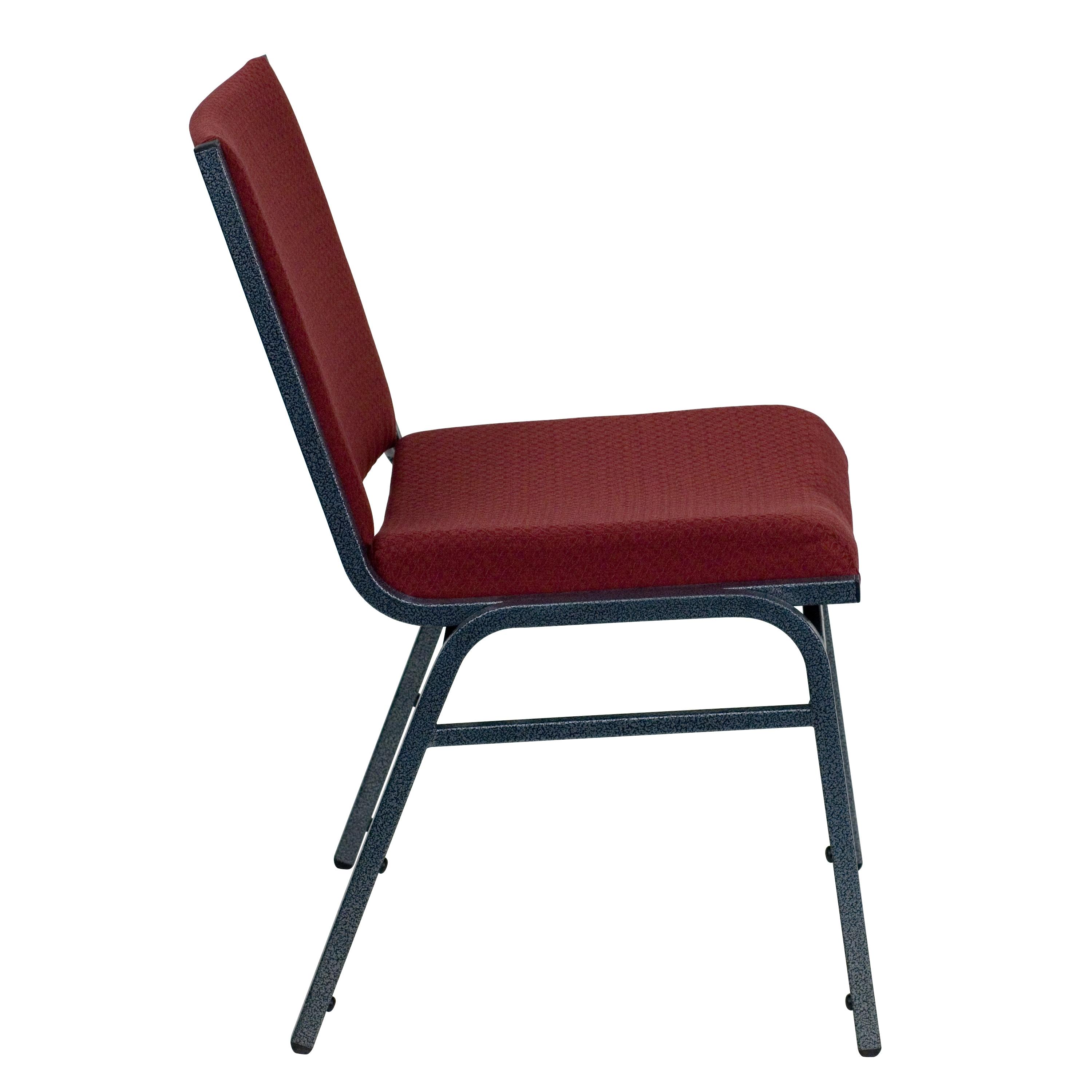 Flash Furniture HERCULES Series Heavy Duty Burgundy Patterned Fabric Stack Chair
