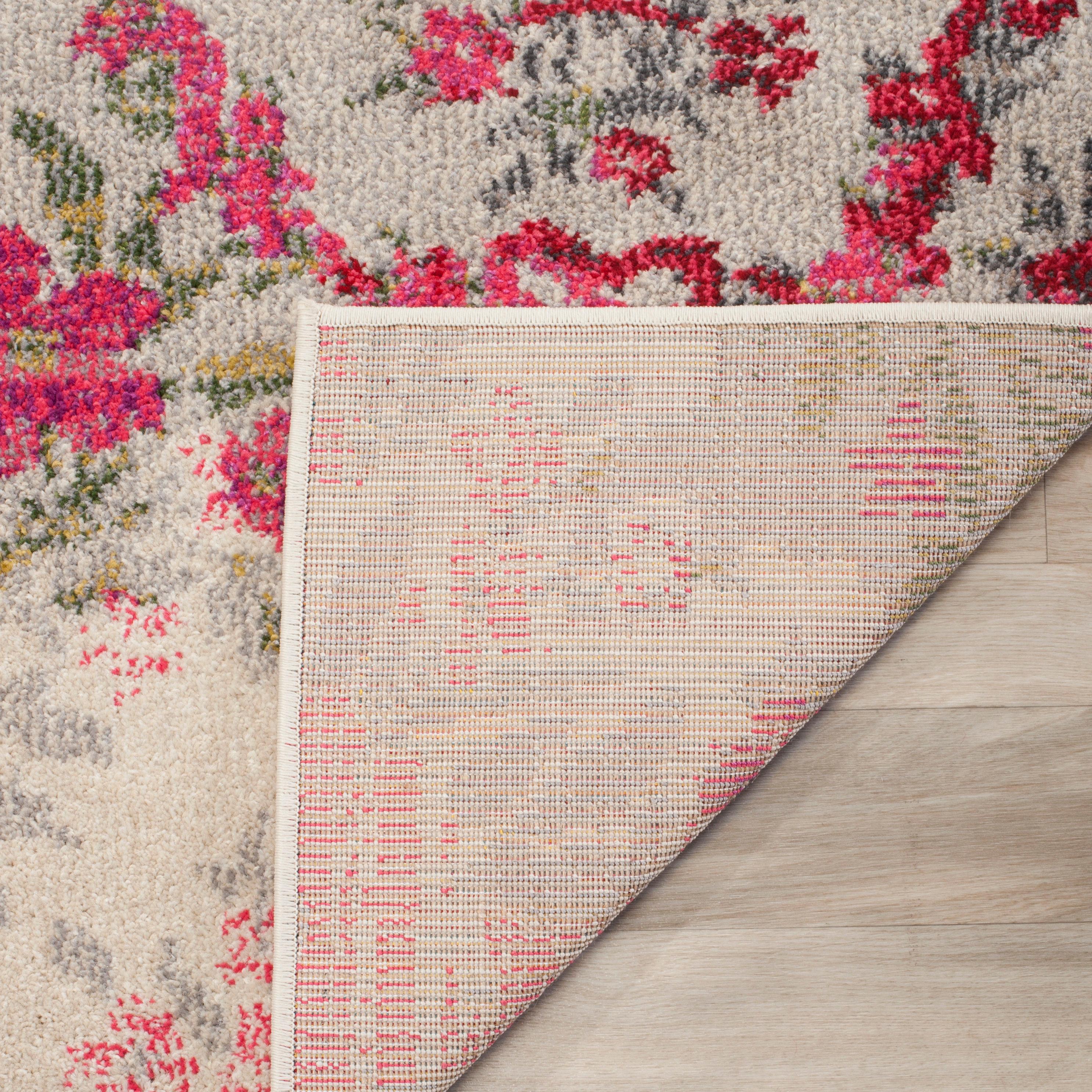 Monaco MNC205 Power Loomed Area Rug - Ivory/Pink - 6'7"x6'7" - Safavieh.