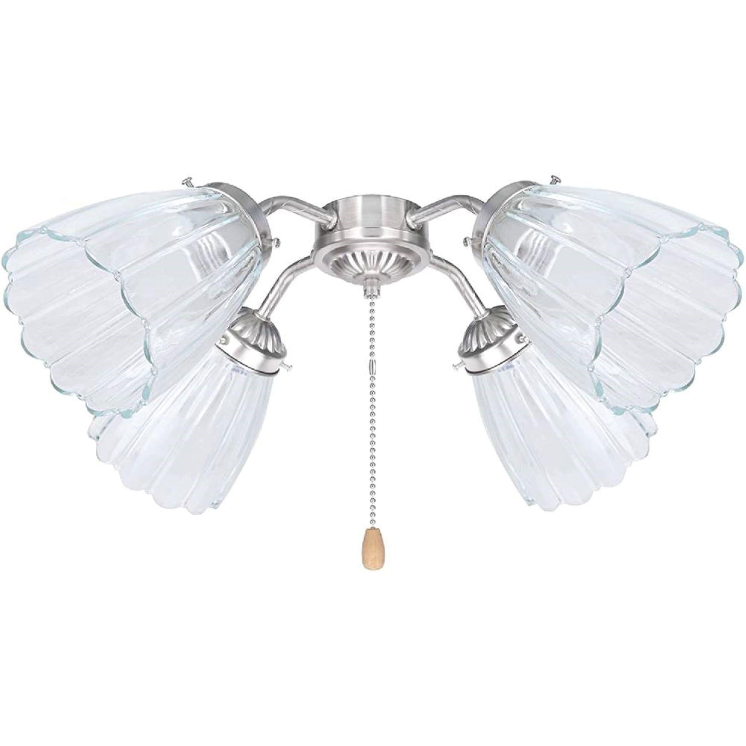 Aspen Creative Corporation 4.875-in x 3.875-in Bowl Clear Textured glass Ceiling fan light shade with 2-1/8-in Fitter (Setscrew Fitter)