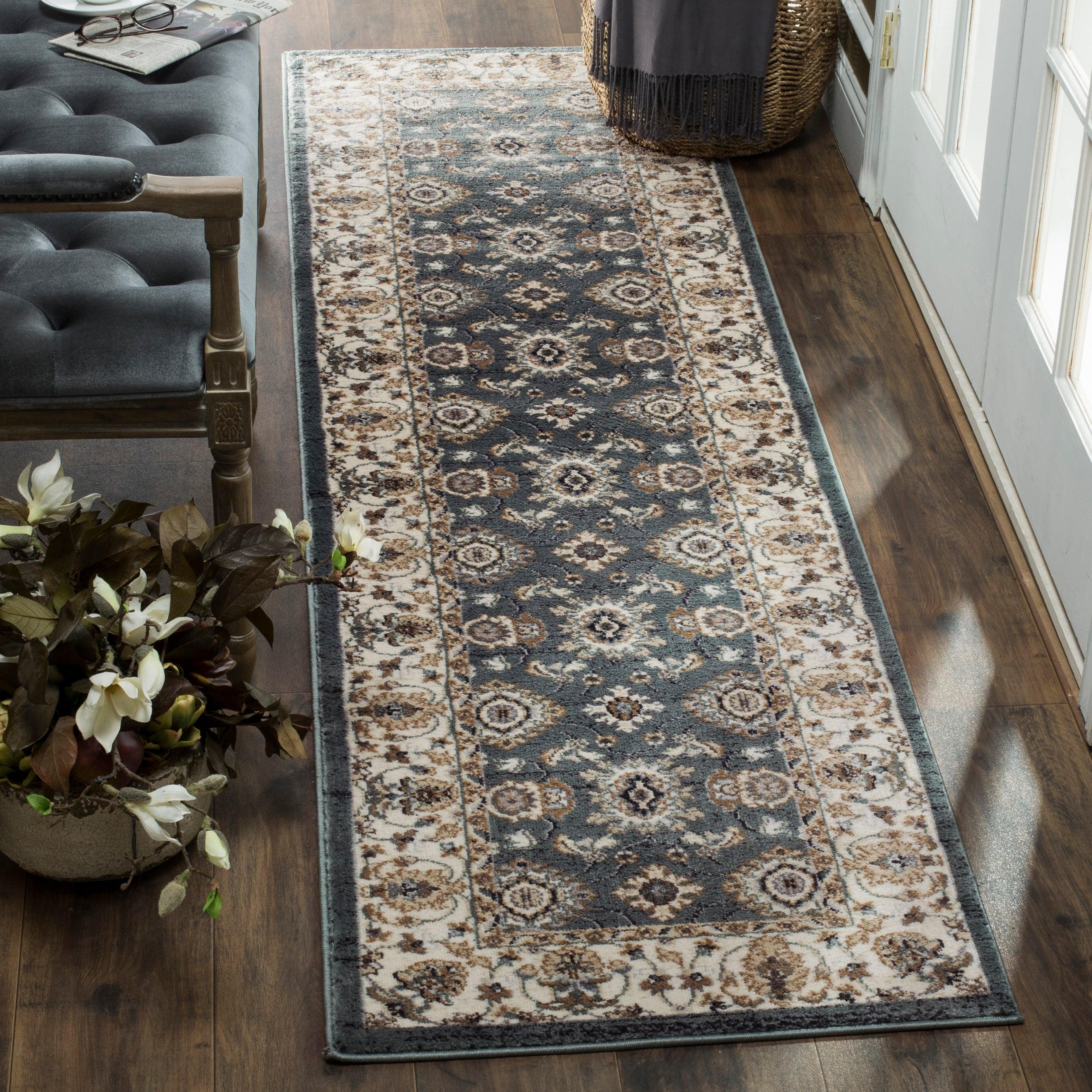 Lyndhurst LNH332 Power Loomed Runner Rug - Teal/Cream - 2'3"x8' - Safavieh.