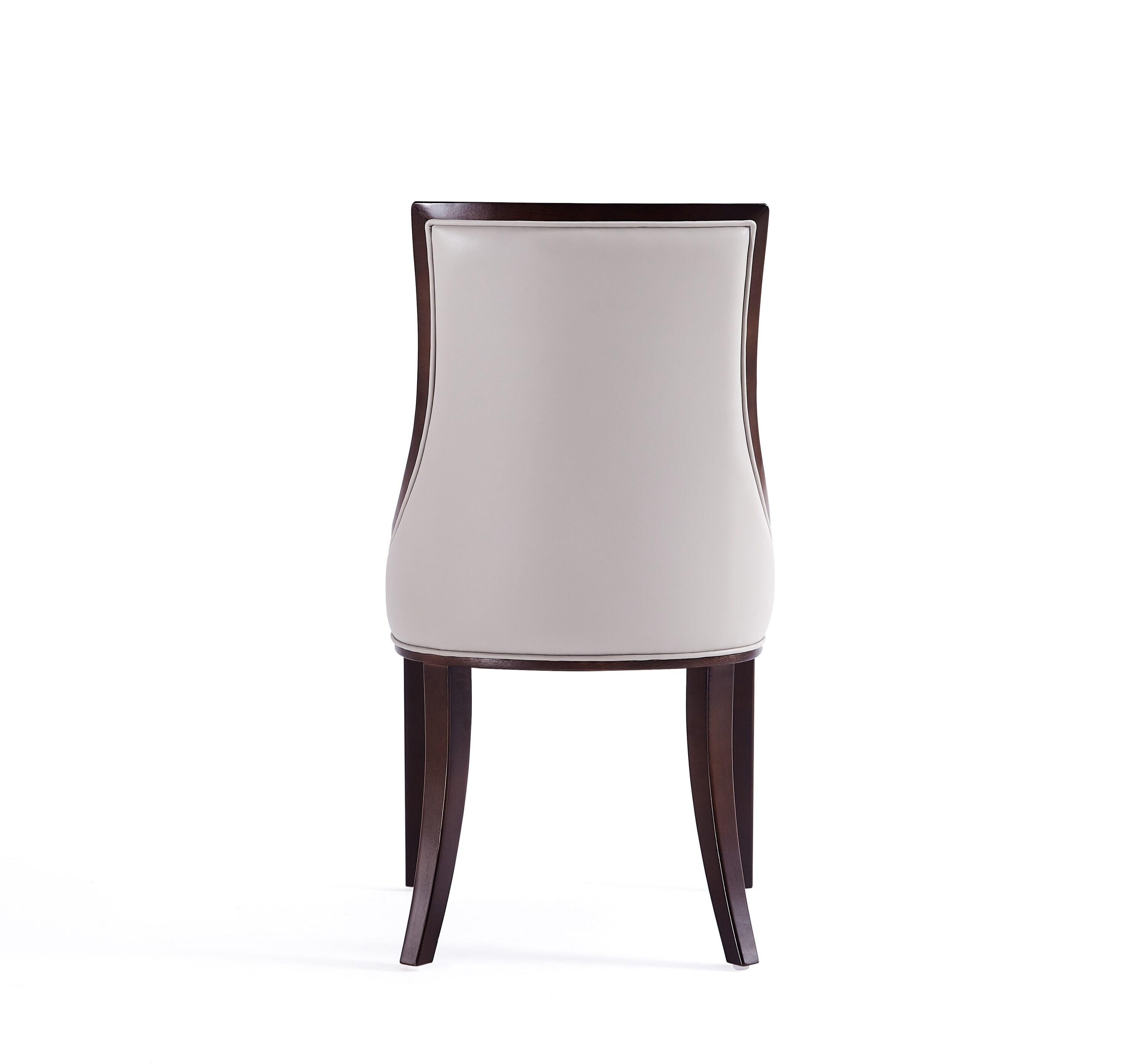 Manhattan Comfort Grand 18.5" Faux Leather Dining Chair in Gray (Set of 4)