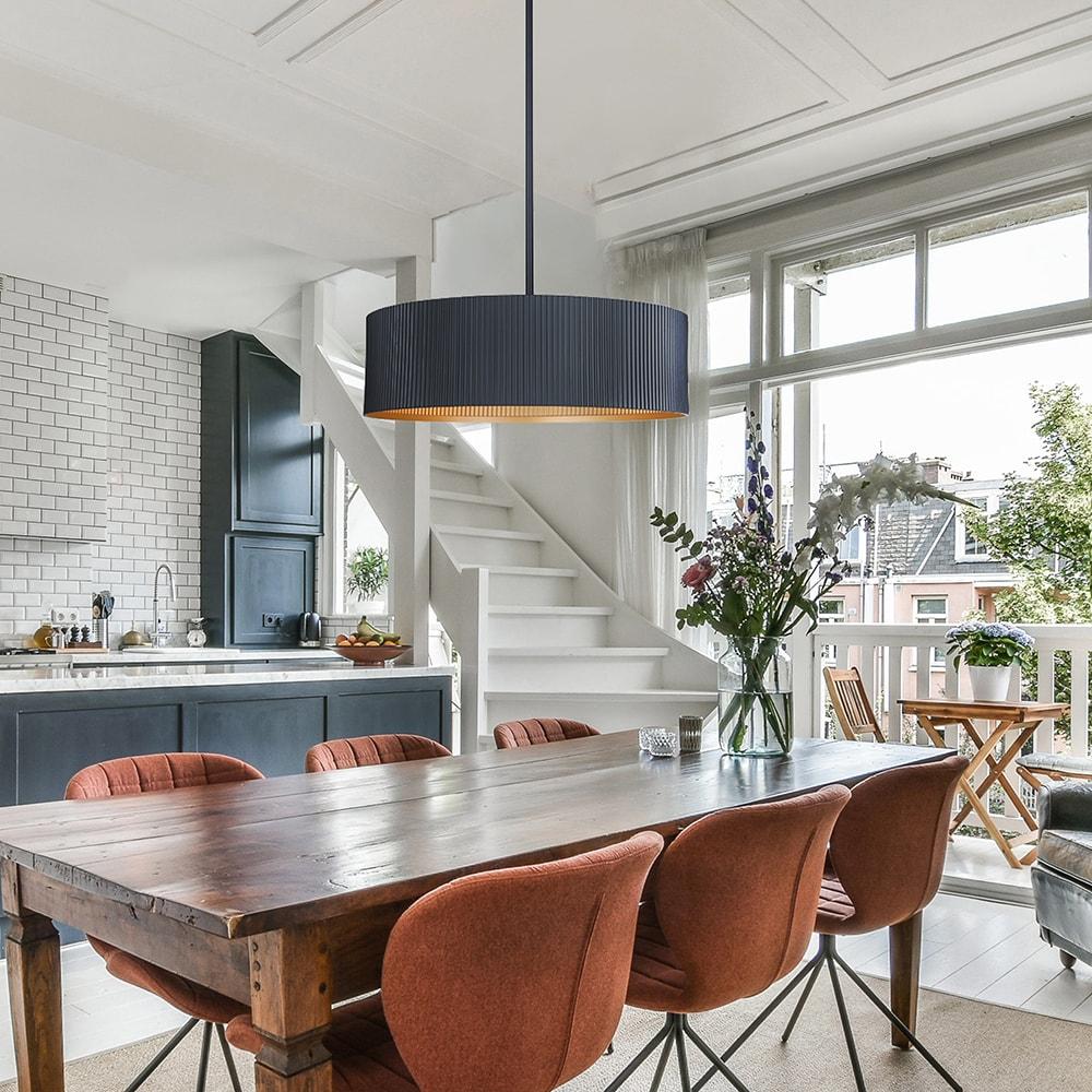 Canarm Rexton 3-Light Rod Chandelier, Matte Black Contemporary Ceiling Fixture for Dining Room, Kitchen, or Living Room