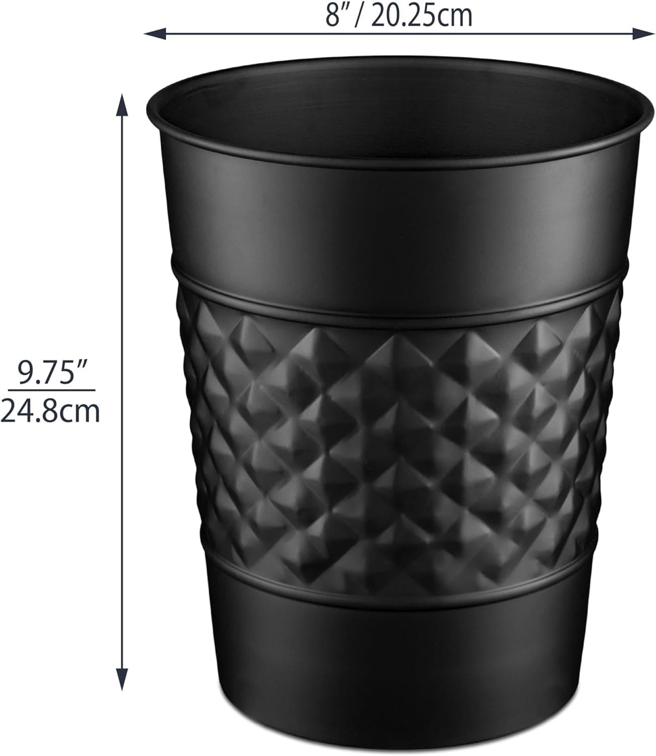 Monarch Abode Geometric Embossed Metal 1.7 Gallon Waste Basket