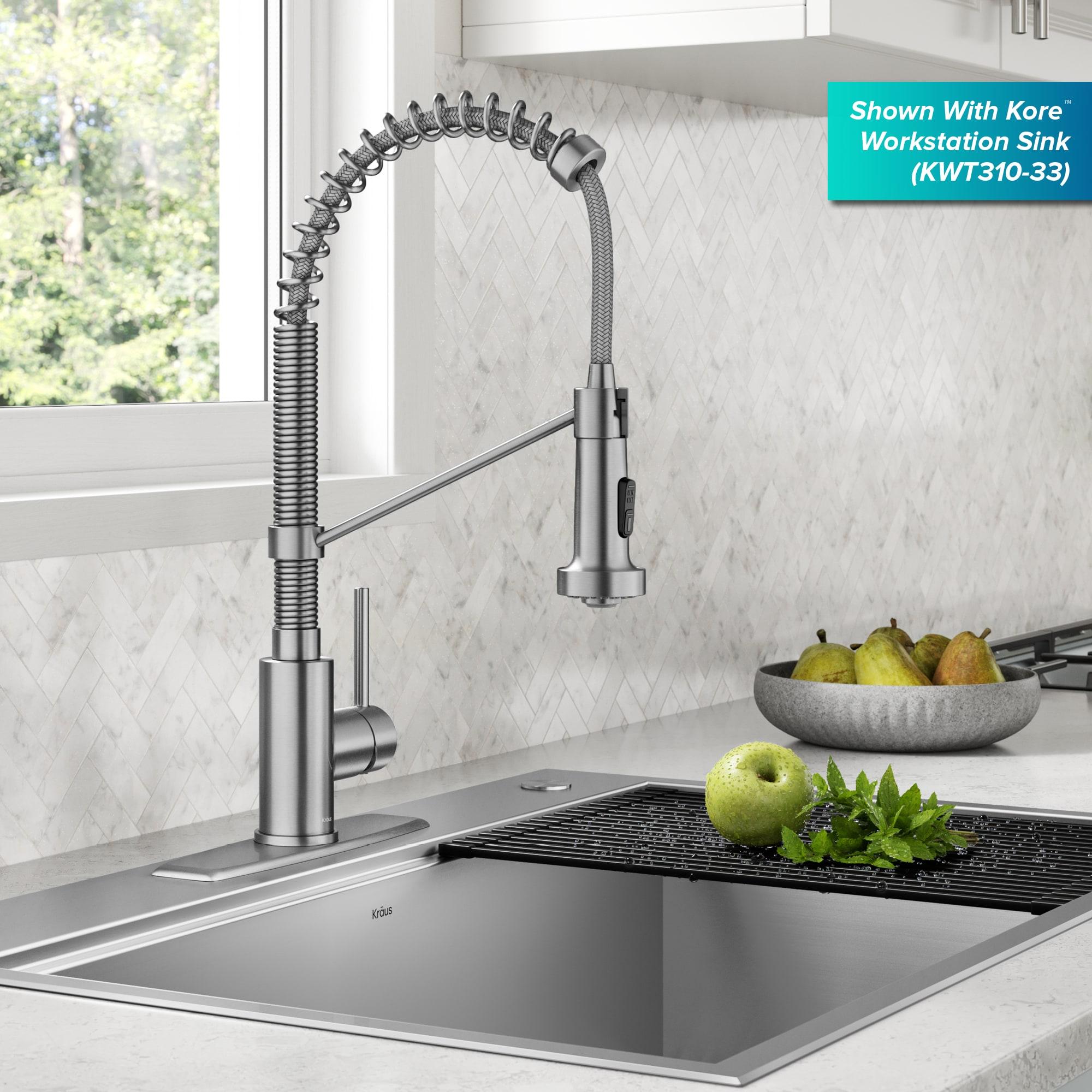 KRAUS Bolden Commercial Style 2-Function Single Handle Pull Down Kitchen Faucet