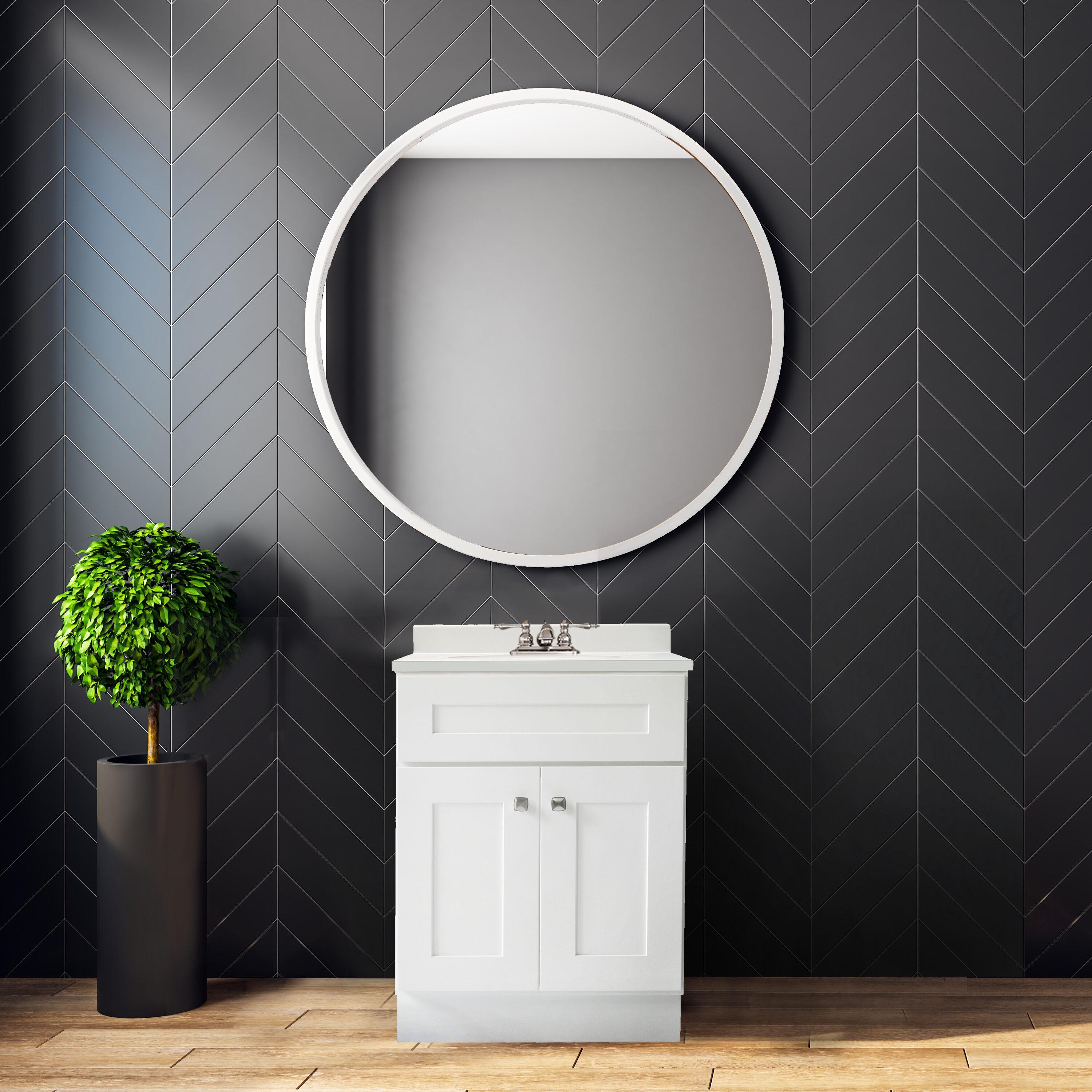 Brookings 25 Inch Bathroom Vanity with Top, Ready to Assemble, Sherwin Williams® White – Design House, 584870