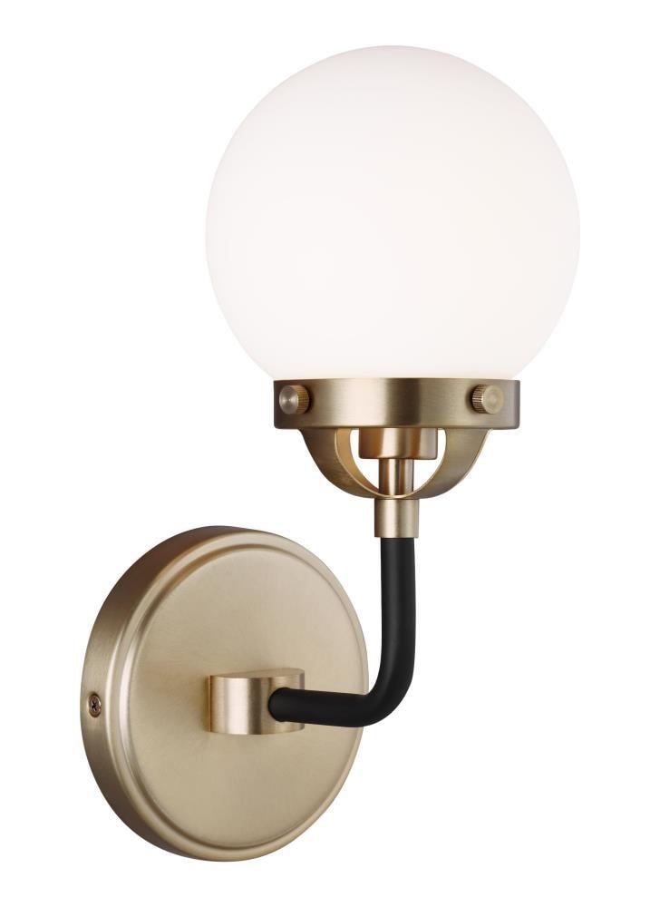 Elegant Satin Bronze Dimmable Wall Sconce with Etched White Shade