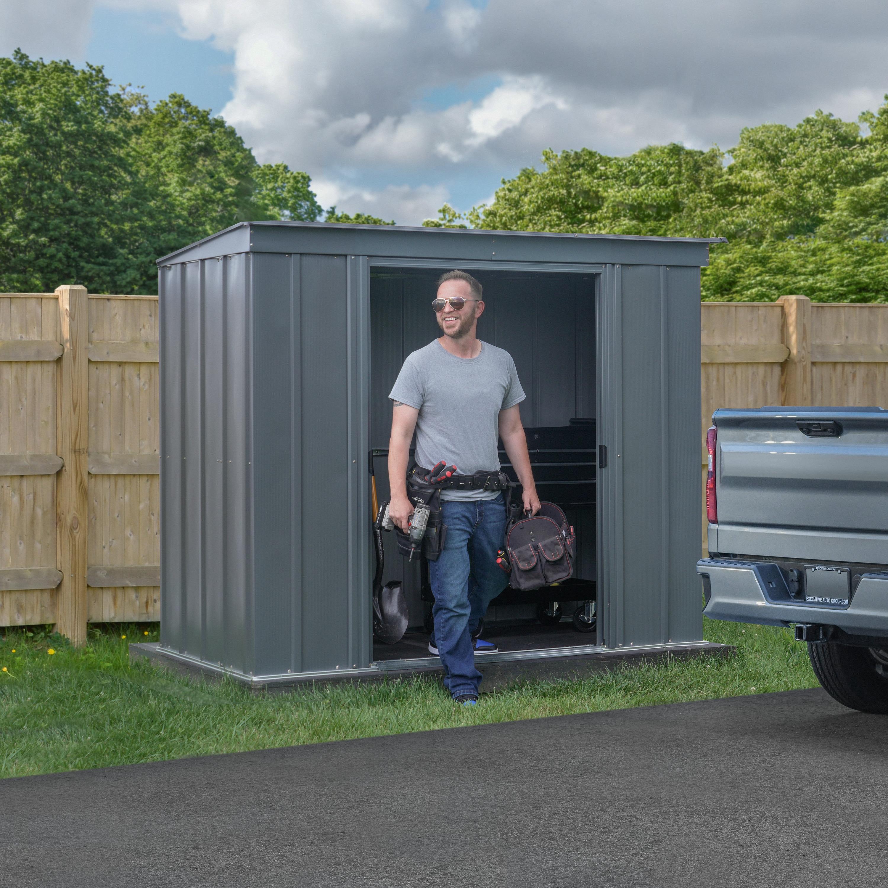 6 ft. W x 4 ft. D Steel Vertical Storage Shed