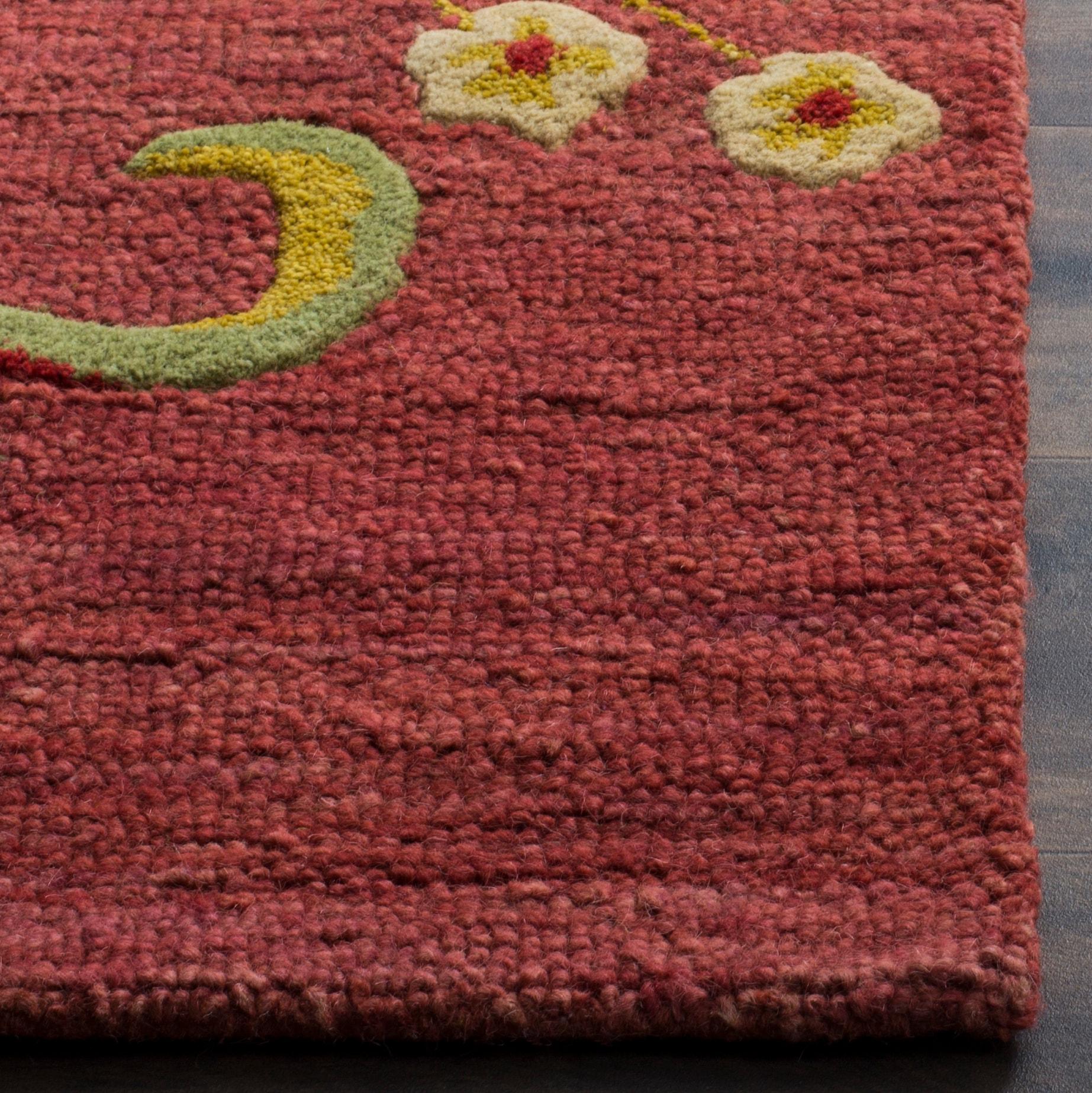 Blossom BLM680 Hand Hooked Area Rug - Rust/Multi - 4'x6' - Safavieh.