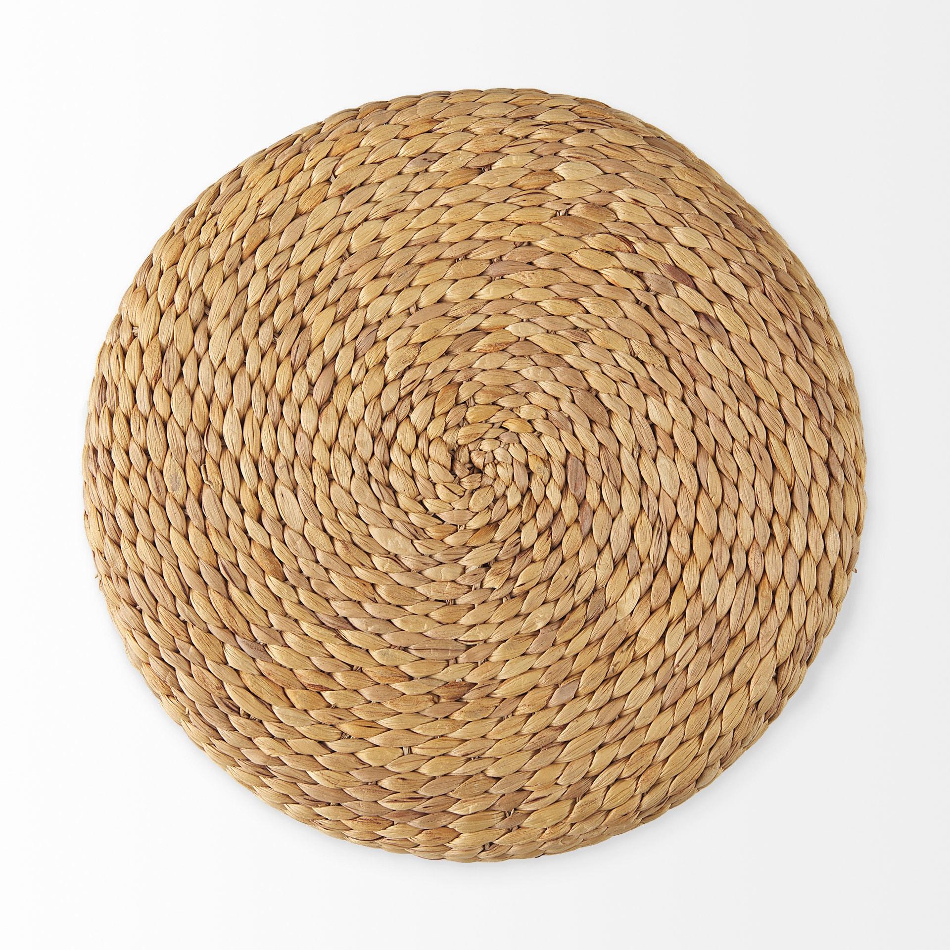 QueelQuest Decor Round Pouf Ottoman Single Strand Paper Rope Pouf Footrest, Foot Stool, for Bed Room Living | Room | Accent Seat (Brown Paper Rope