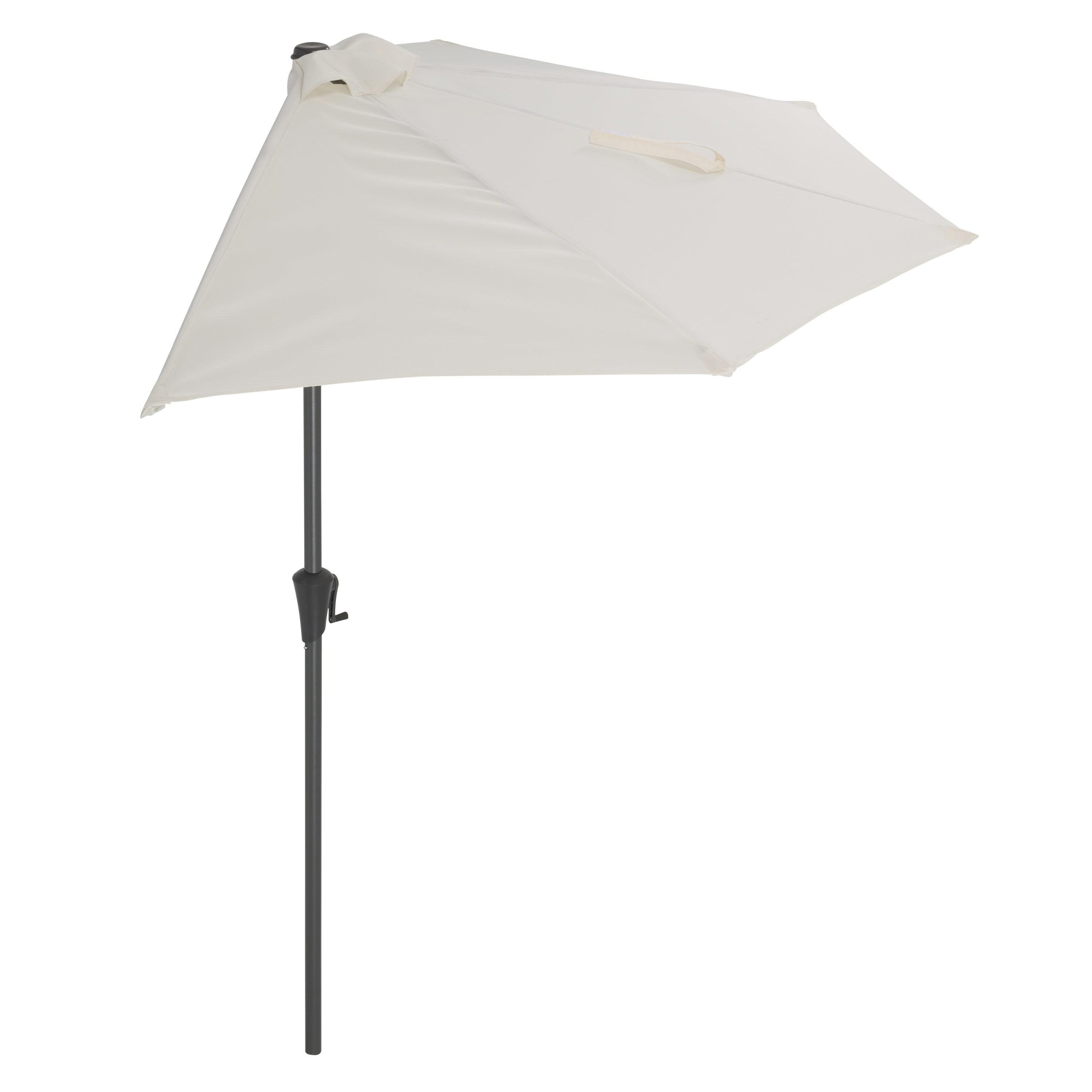 8.5'ft. Steel Market Half Patio Umbrella in Off White