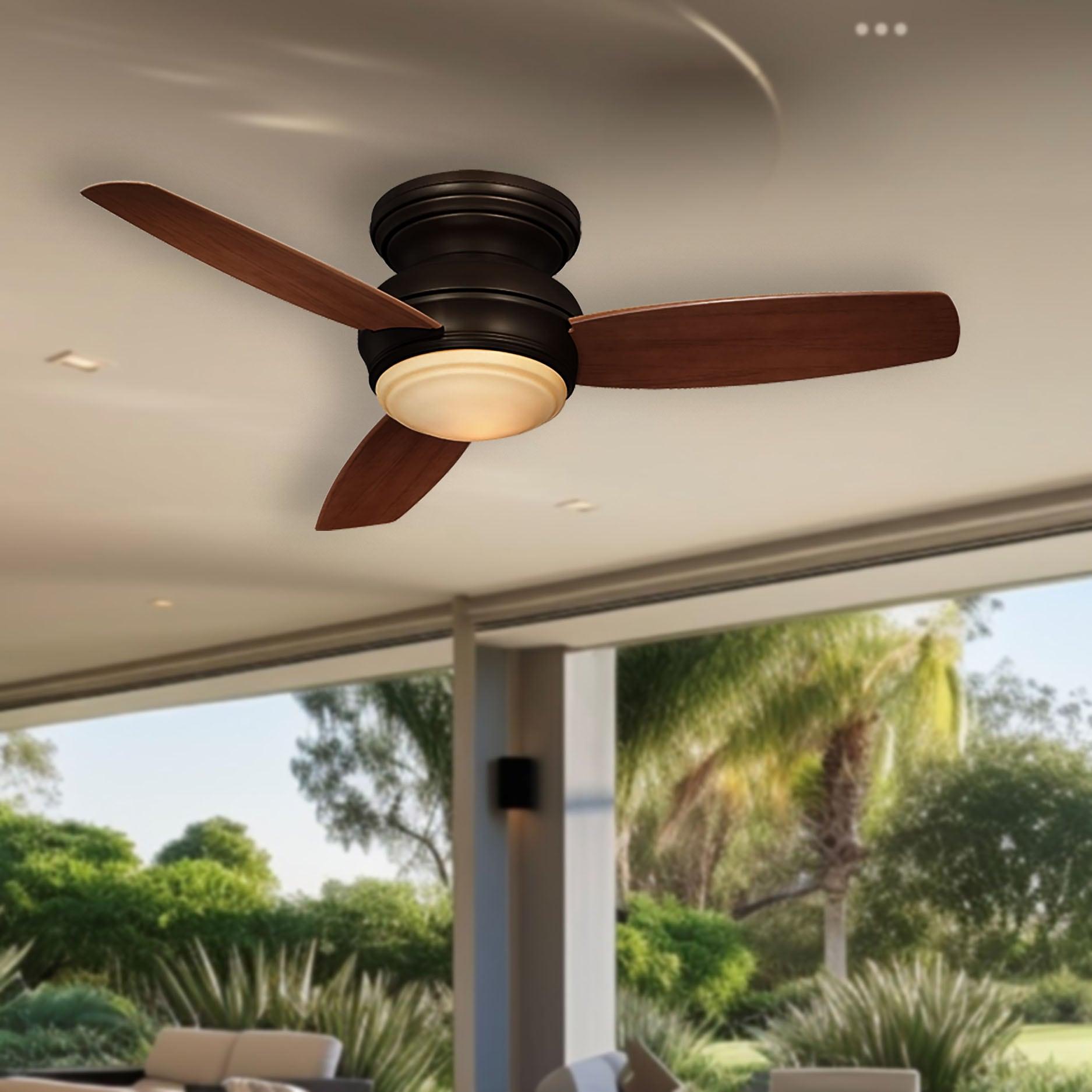 44" Concept II 3 - Blade Outdoor LED Propeller Ceiling Fan with Wall Control and Light Kit Included