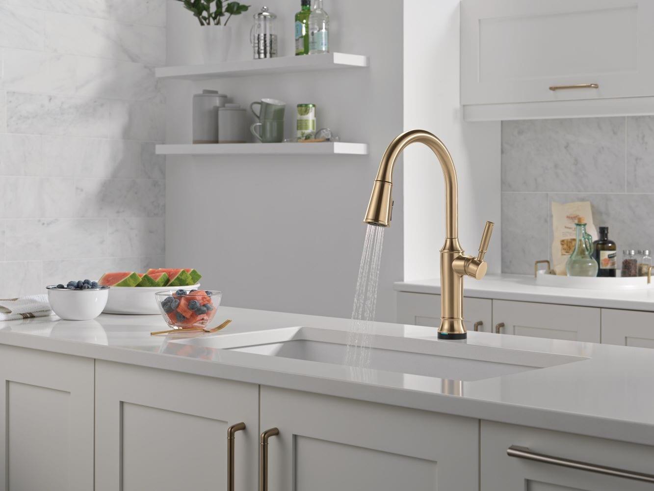 Renaldi Brushed Gold Touchless Pull-Down Kitchen Faucet