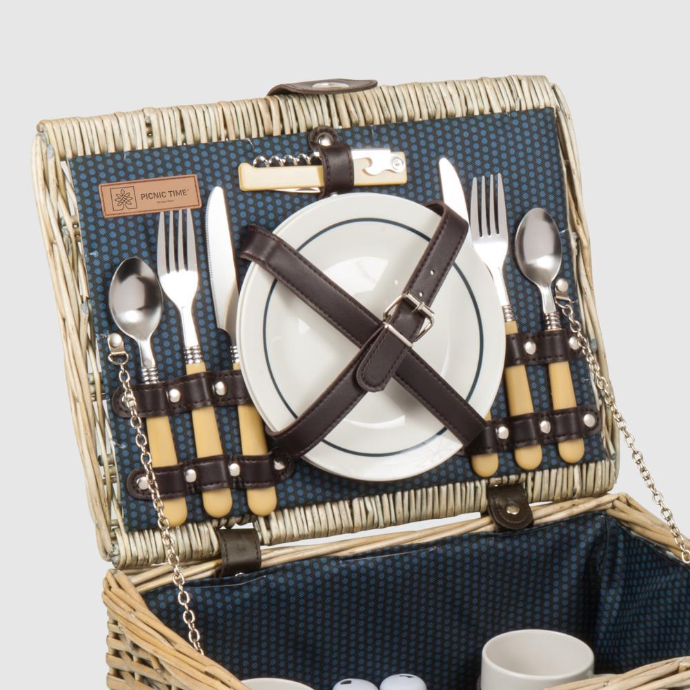 Picnic Time Catalina Wicker Picnic Basket with Picnic