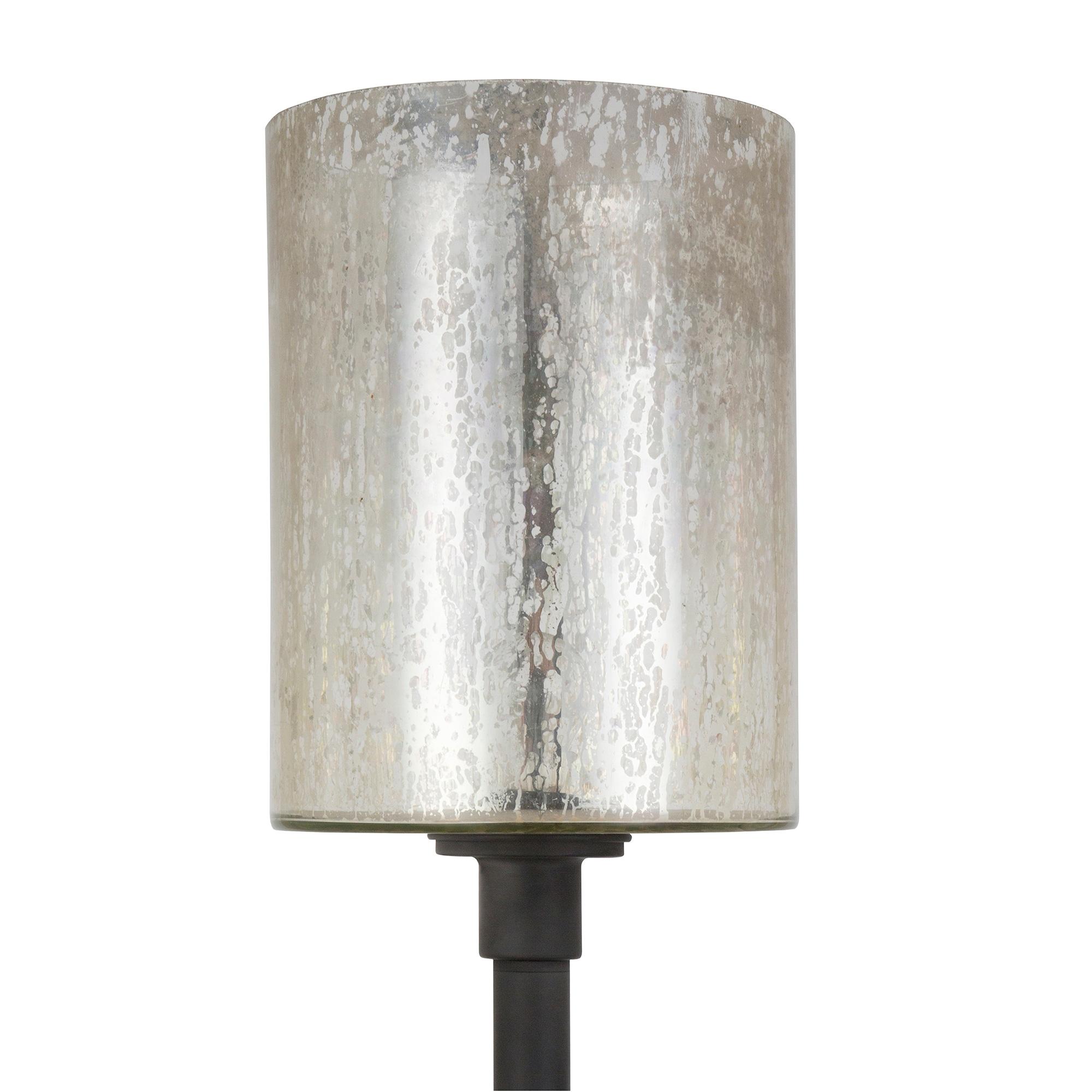 Numit 68" Blackened Bronze Floor Lamp with Mercury Glass Shade