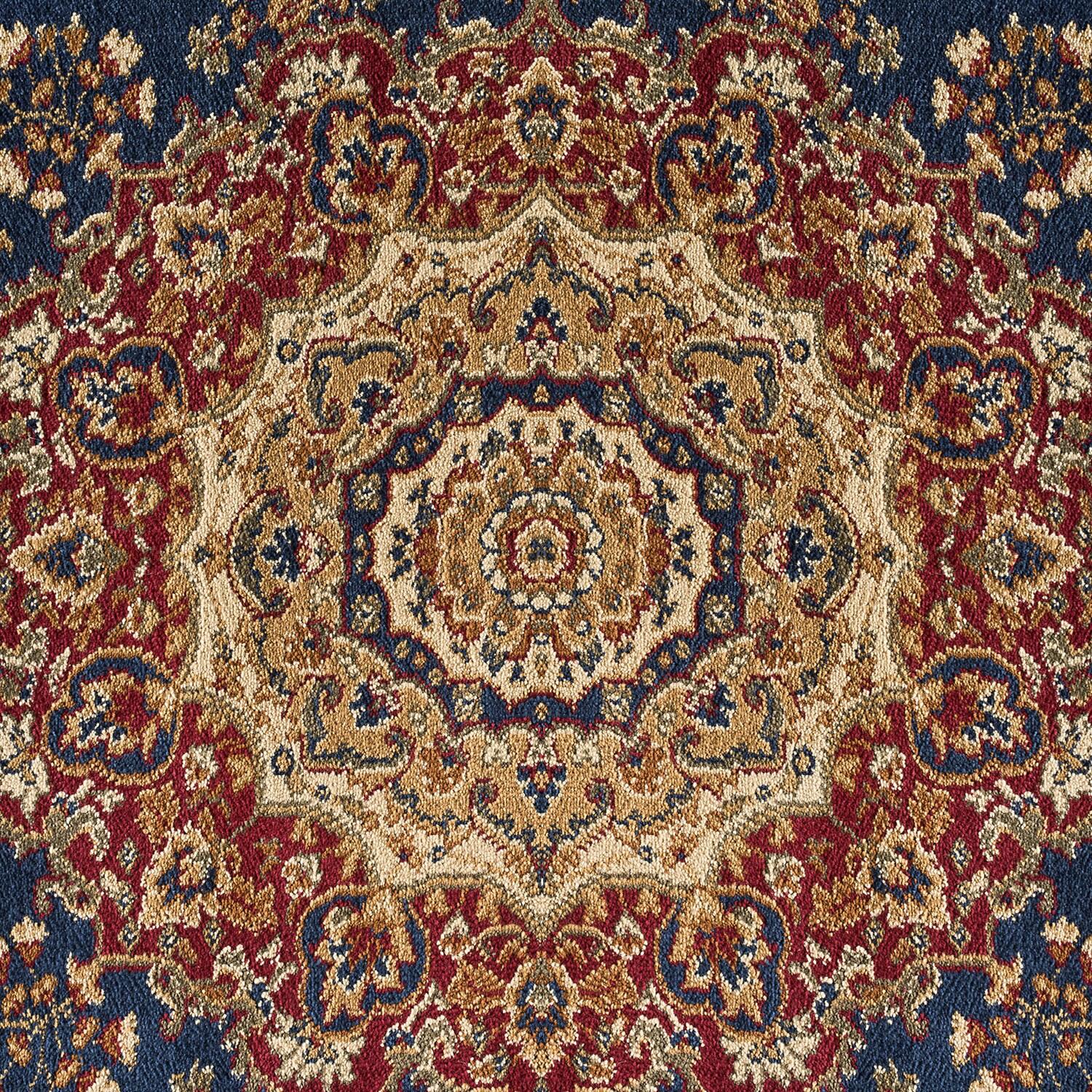 Tayse Sensation Area Rug 4707 NAVY Traditional Navy Blue Medallion Circle 8' 9" x 12' 3" Rectangle