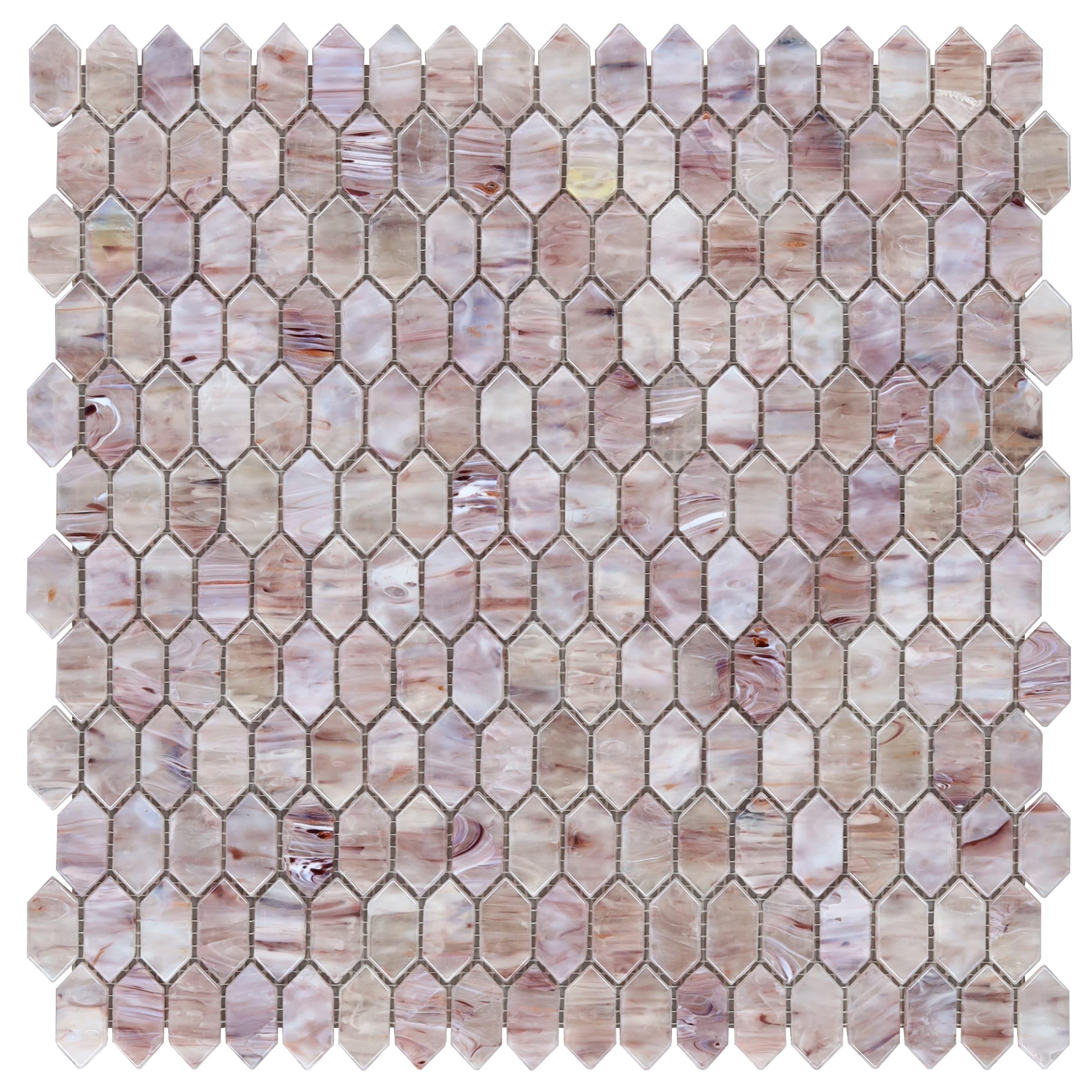Whisper 11.61" x 11.73" Polished Mini Picket Glass Mosaic Wall Tile (0.94 Sq. Ft. / each)