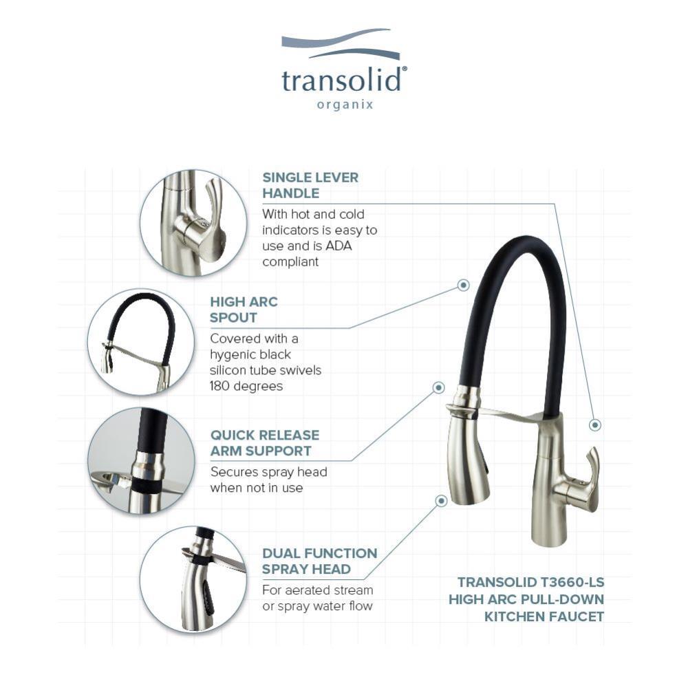Transolid T3660-LS Transolid Organix Pull Down Kitchen Faucet