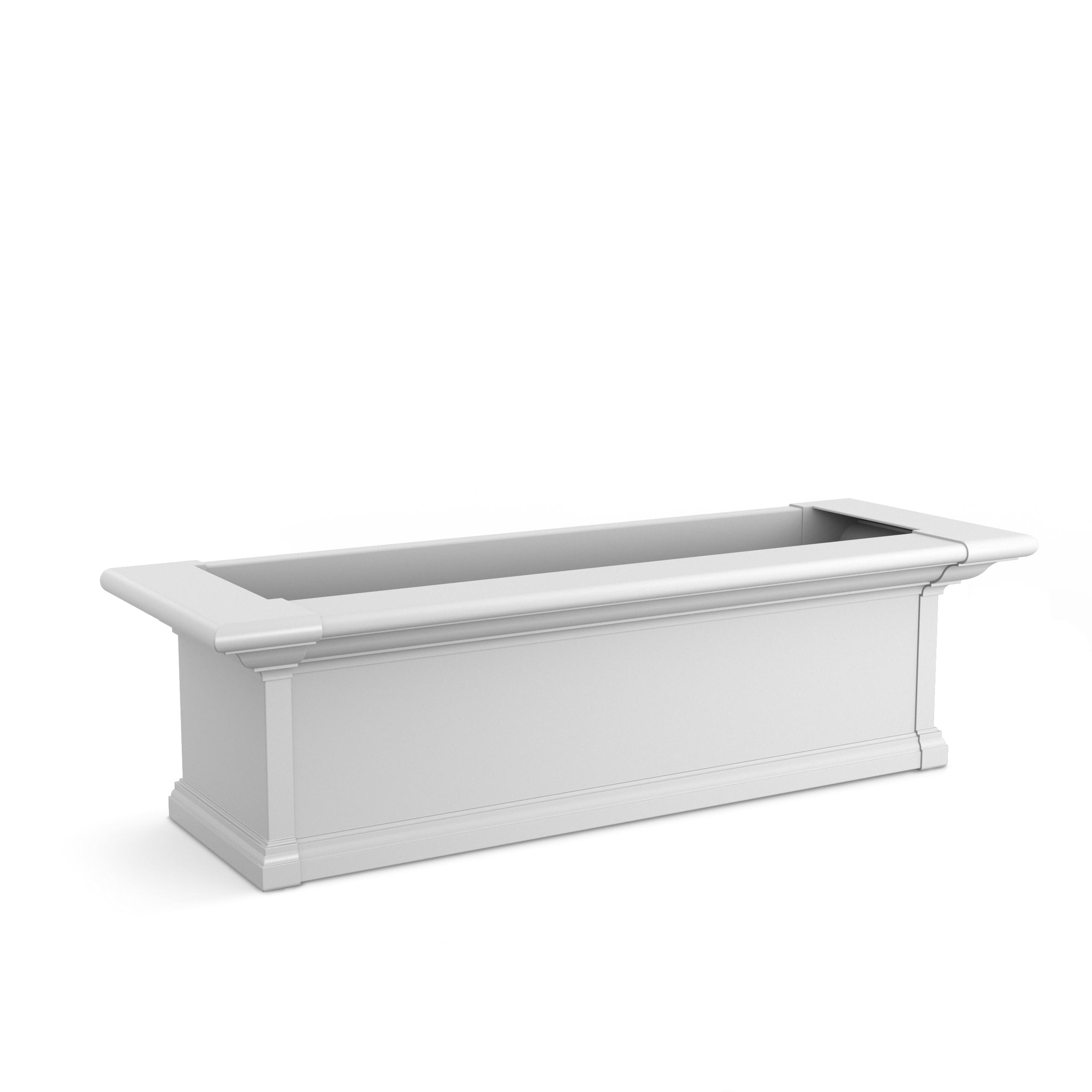 Mayne Yorkshire 3ft Window Box - Customizable - Vinyl Planter Box - White (4823-W)