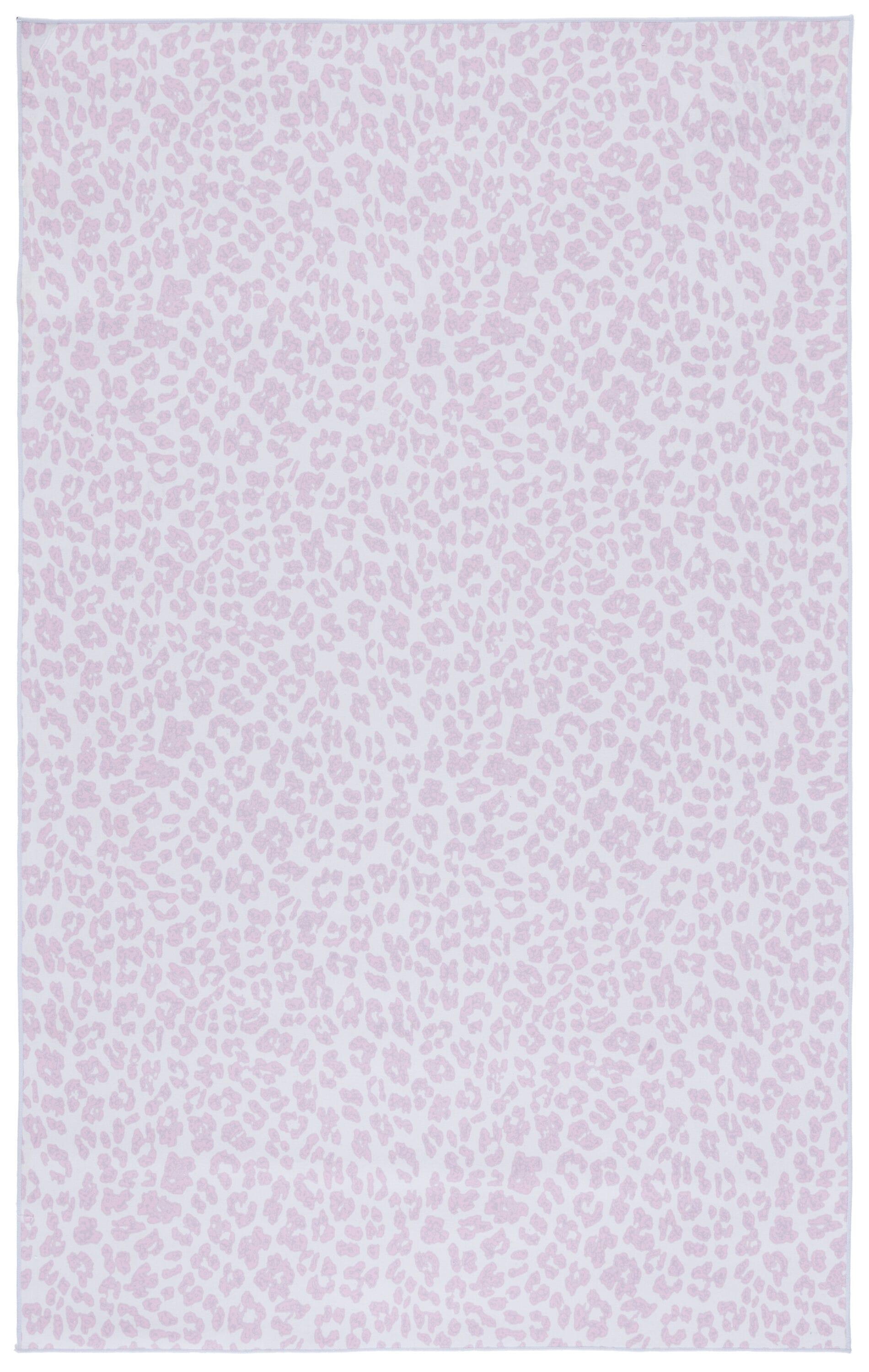 Faux Hide FAH505 Power Loomed Machine Washable Indoor Area Rug - Ivory/Pink - 5'x8' - Safavieh