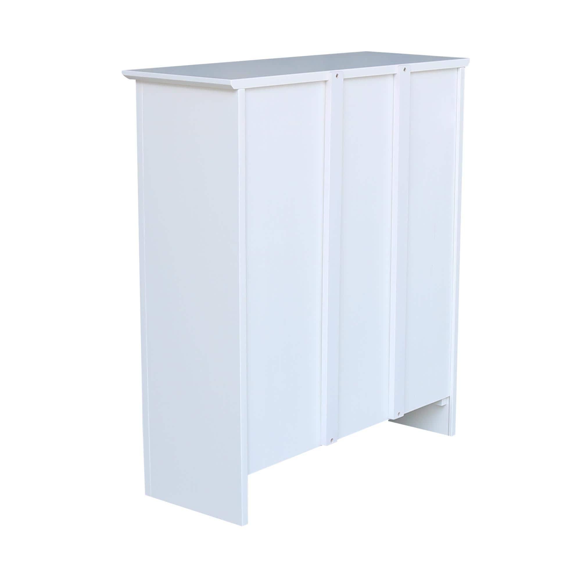 36" Shaker Bookshelf White - International Concepts: Modern Style, 2-Tier Storage, Hardwood Construction