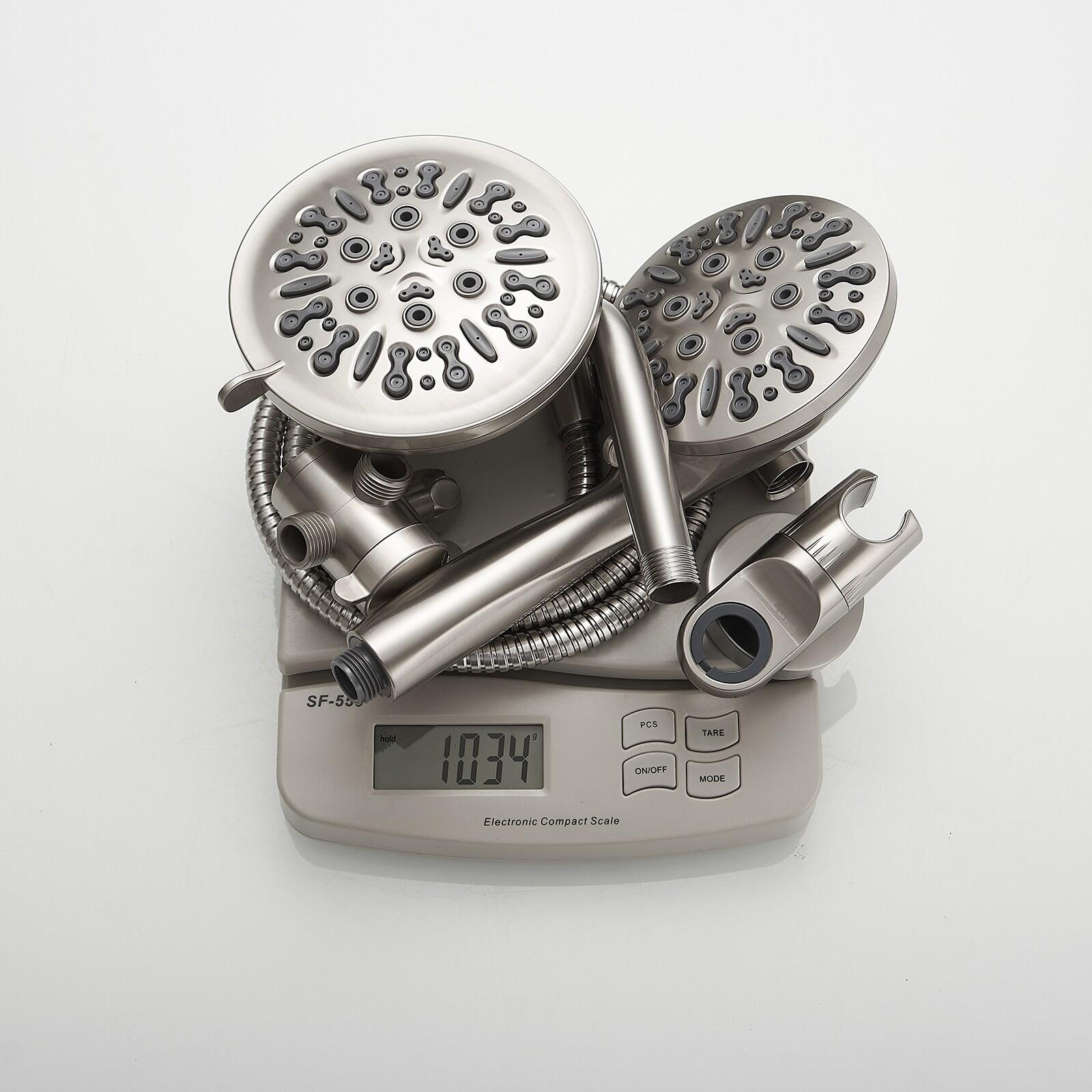 Single Handle 1-Spray Round Rain Shower Faucet Combo Set with Dual Function Pressure Balance Valve