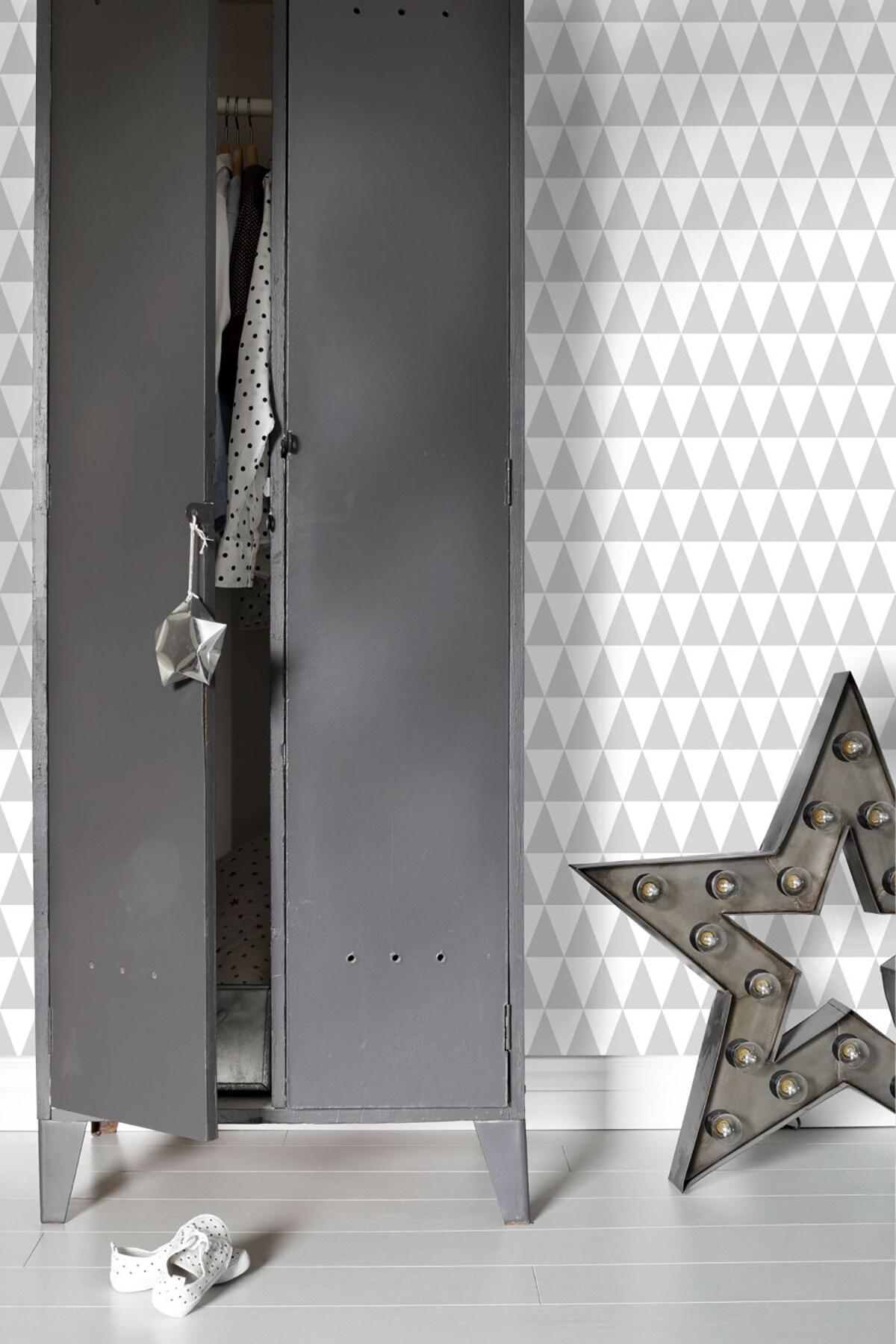 ESTA Home Verdon Light Grey Geometric Wallpaper, 20.5-in by 33-ft