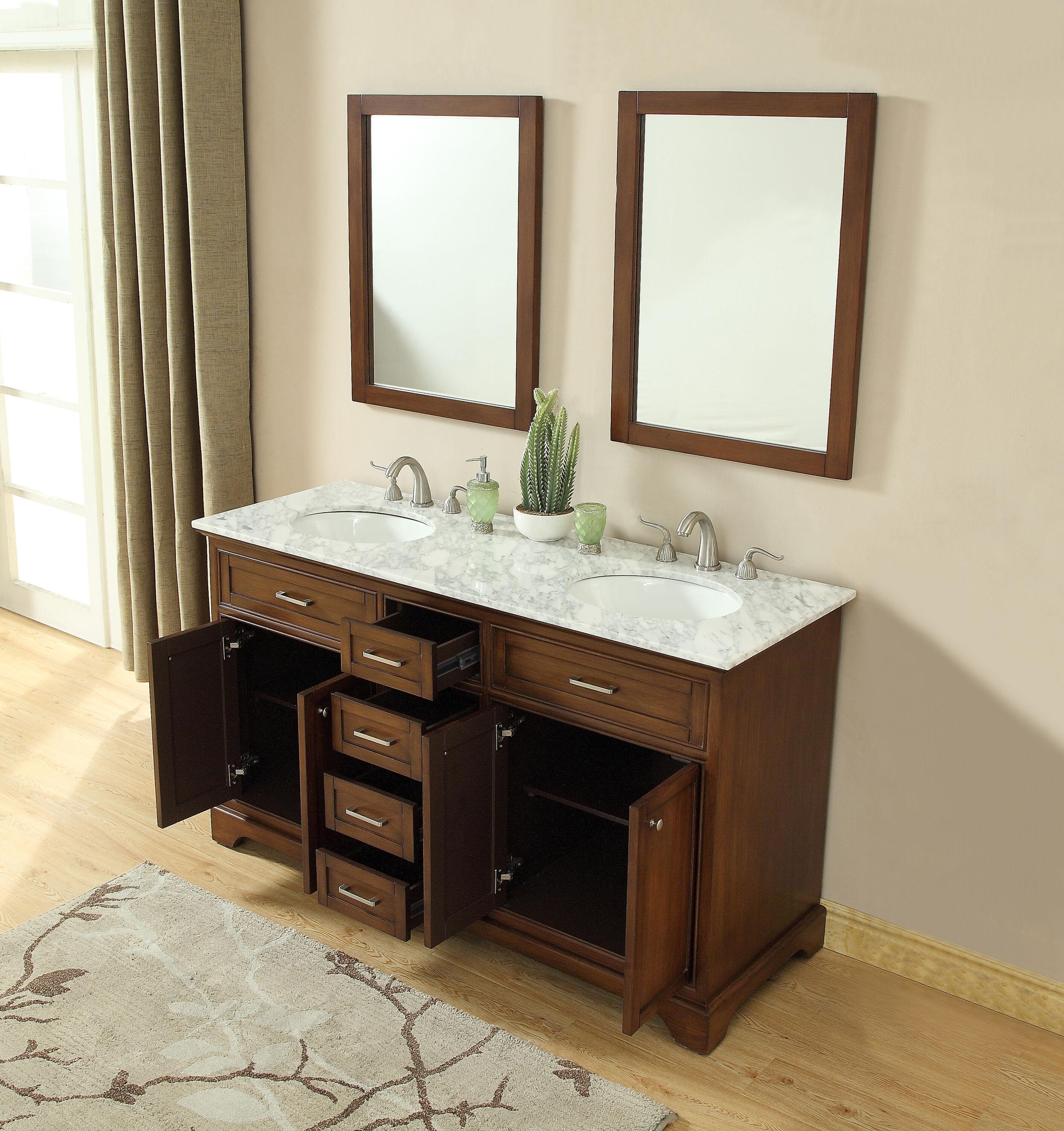 Birch Lane™ Hermes 72'' Double Bathroom Vanity with Marble Top